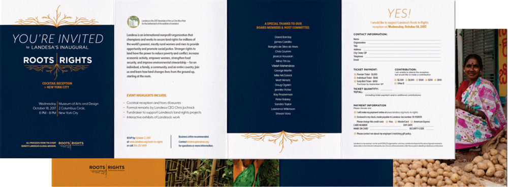 Save The Date invitation Client: Landesa Rural Development Institute