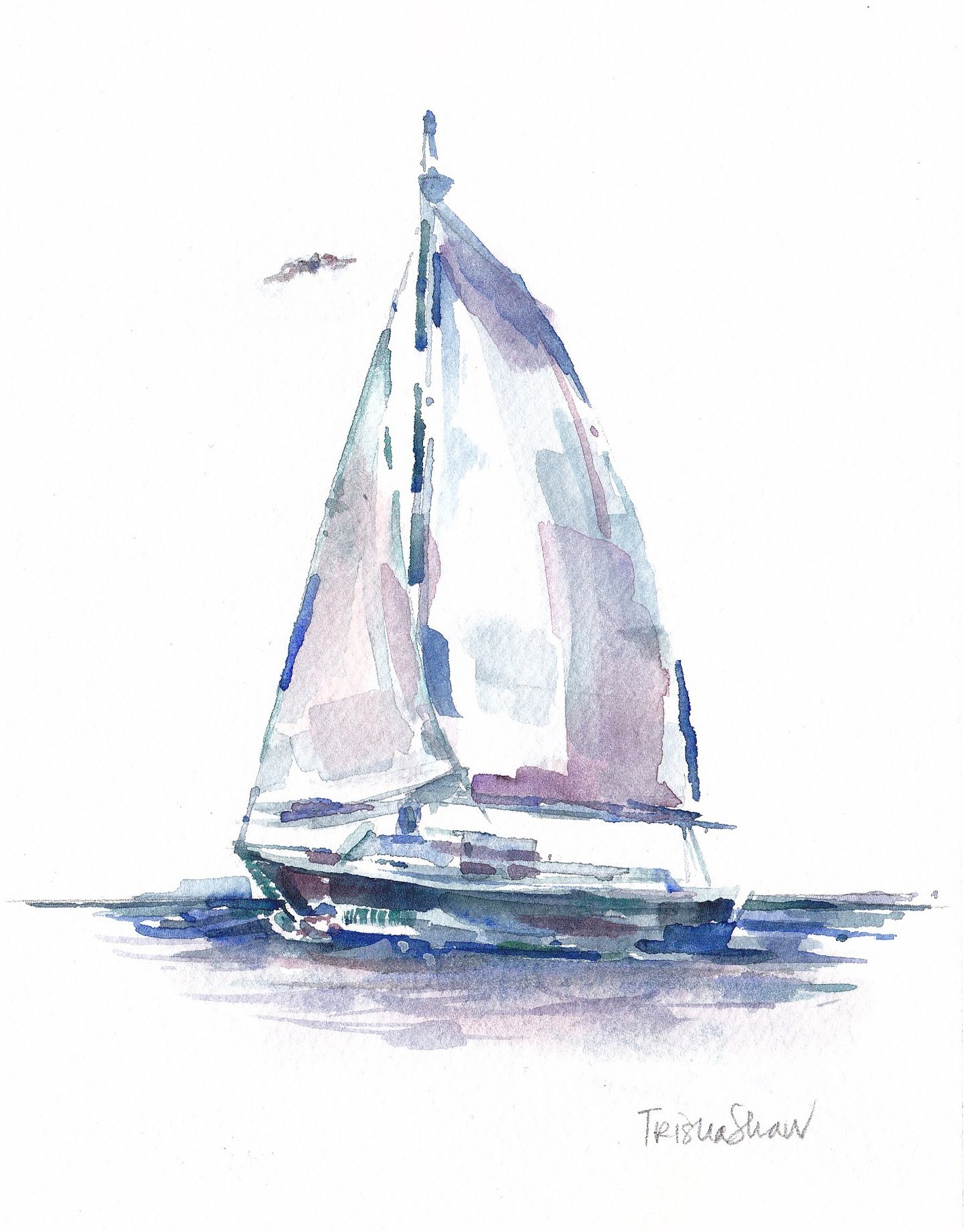 sailing into the weekend! 🌊🌊🌊 swipe to see this artwork featured on a lovely print &amp; card @alisonrosevintage 💙