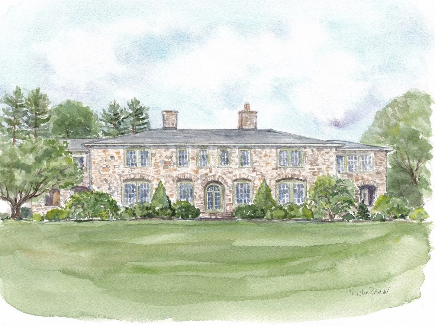 loving this beautiful venue @stonehouseonthehill in watercolor &amp; on these save-the-dates💕