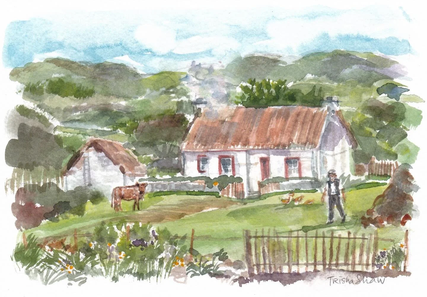 a quick paint sketch of a pastoral scene from the charming movie &ldquo;the secret of roan inish&rdquo; ☘️💚🍀 if you haven&rsquo;t seen this film, it is a delightful escape! ✨✨