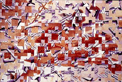 The World of Auctions, 2006, 200 x 300 cm, Hand-woven Gobelin, wool with cotton, silk and linen features. Client: Garoo, with Link Art Company