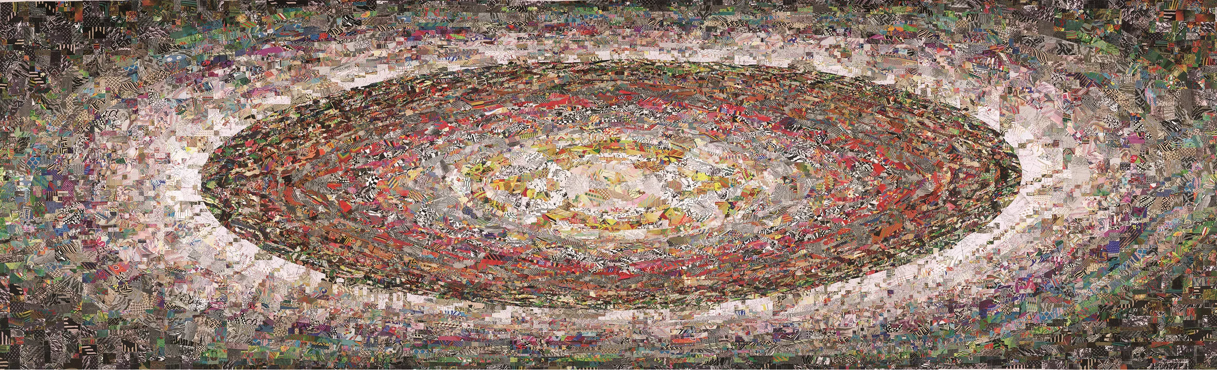 Diary II, collage of printed canvas and glossy photopaper, 225 x 750 cm