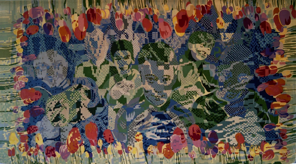 Holland, hand embroidered cross-stitch, wool and silk, 280 x 520 cm