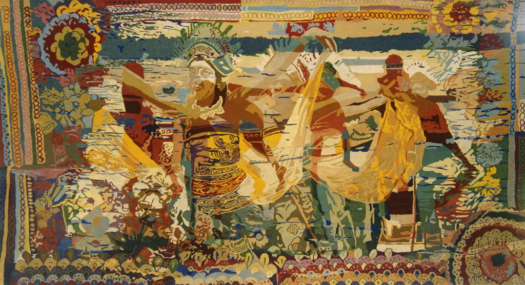 Indonesia, gobelin woven, wool with linen and silk, 280 x 520 cm