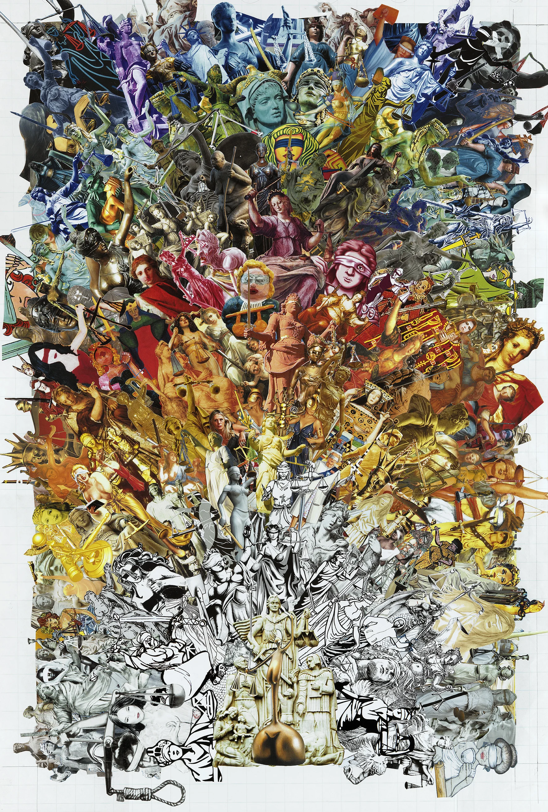 Design for Lady Justice, collage