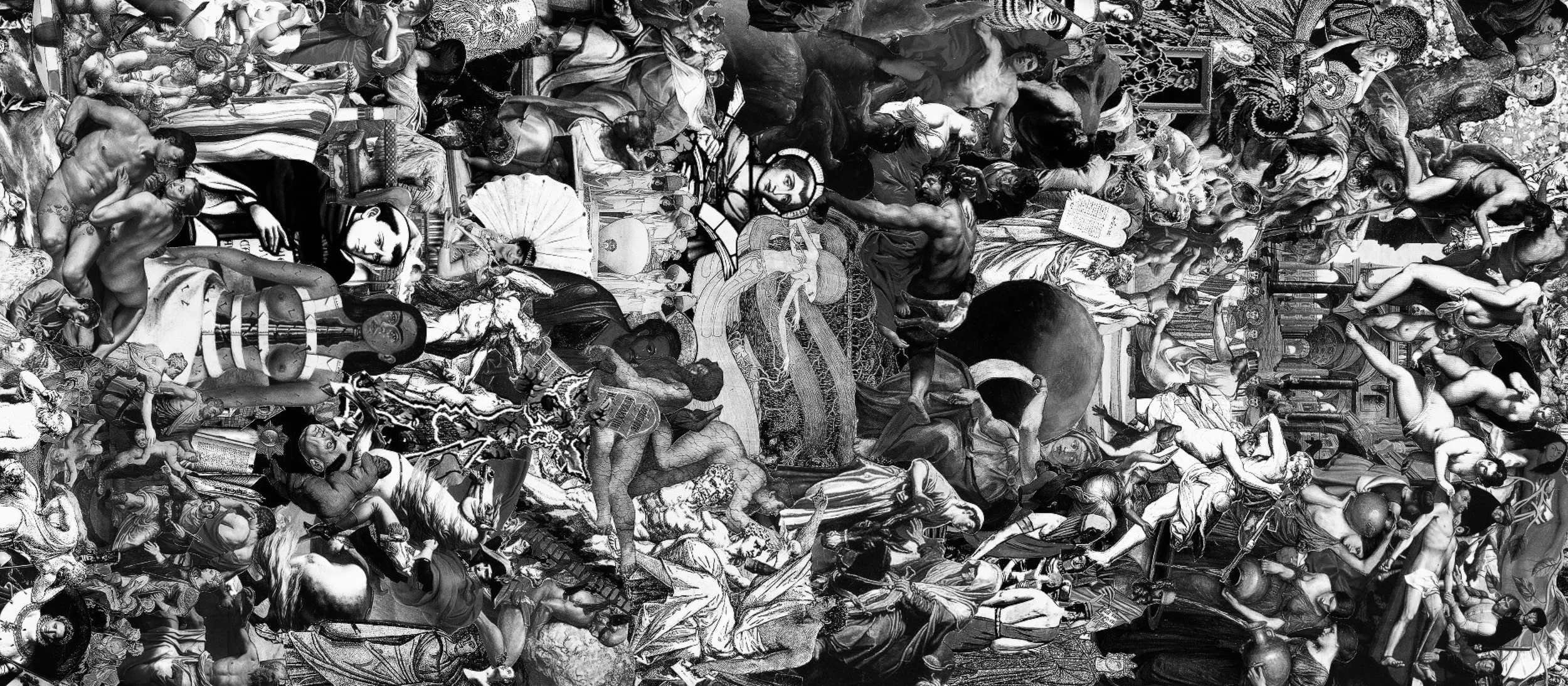 Justice and Injustice, printed carpet, 6 x 14 m