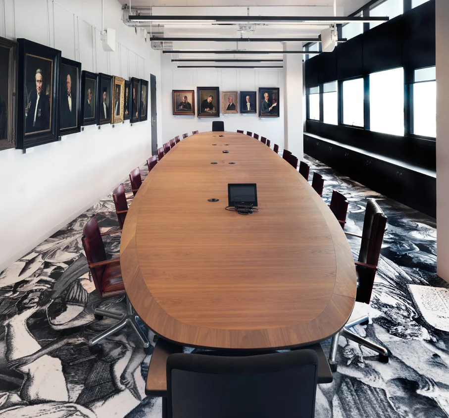 Justice and Injustice, printed carpet, 6 x 14 m