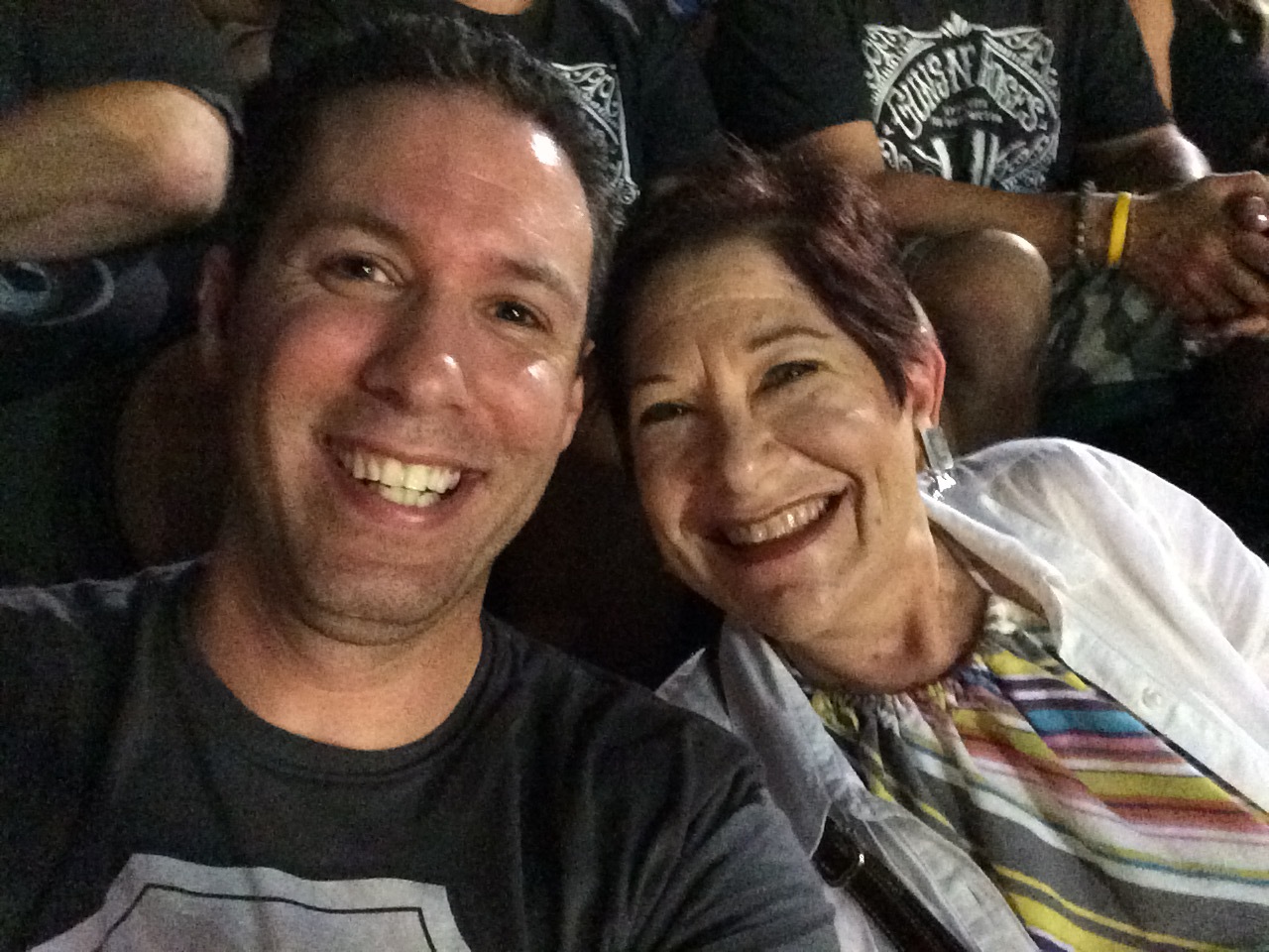 The author and the editor at a Guns 'n Roses concert in 2016.