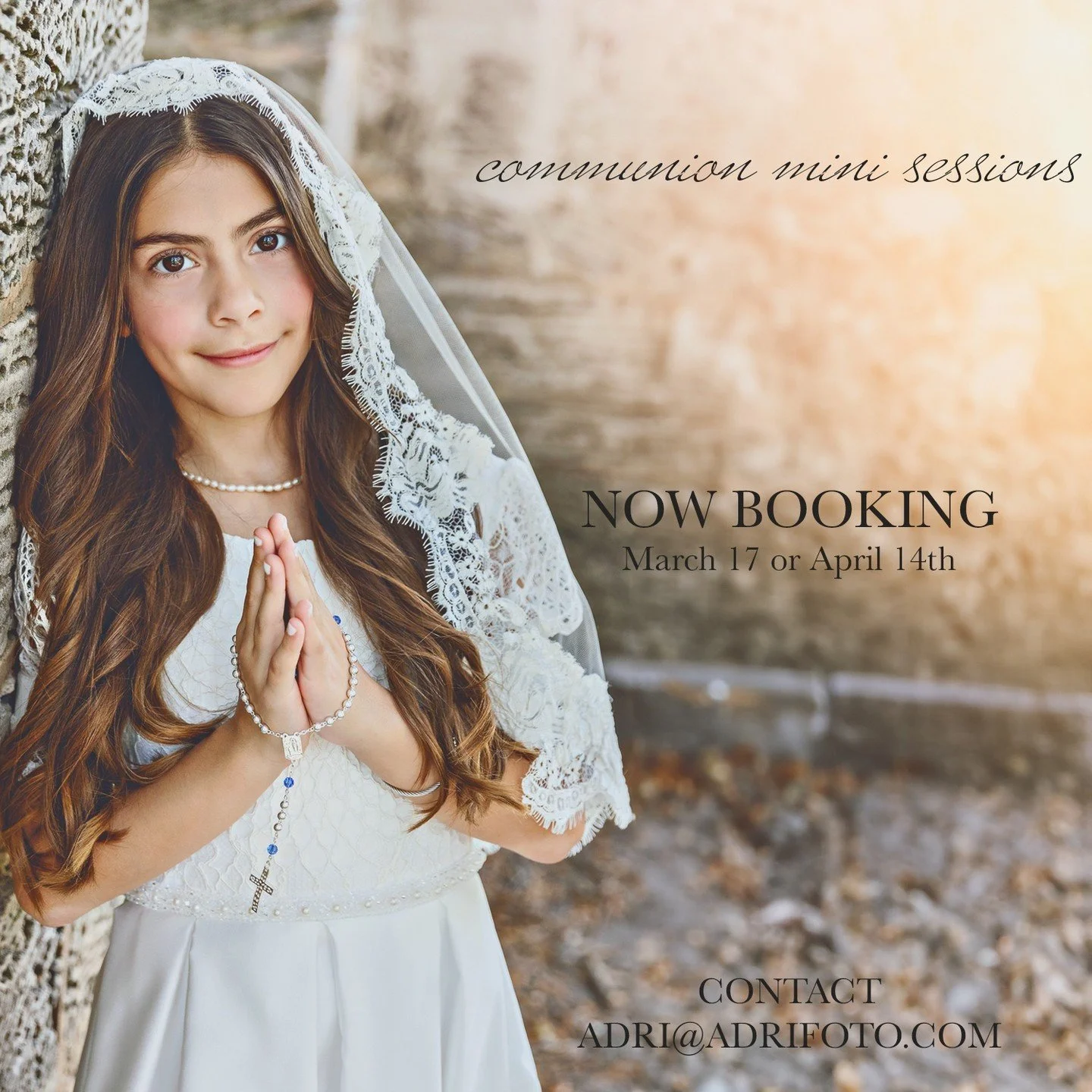 Booking now for 2024 Mini Communion sessions. Contact me to hold your spot. March 17th and April 14th.. 🙏😇
.
.
.
#sharethispost#adrifoto#communion#minisession#communionminisession#miamiphotographer#adrifoto#miami#childphotographer#photooftheday#can