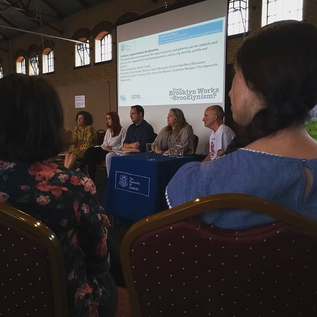 We're at Brooklyn Works to #brooklynism at @kelhamislandmuseum today talking about art, artists and regeneration in neighbourhoods. Thanks to @museumssheffield @hepworthwakefield @ourfaveplaces @wompspace @theuniversityofsheffield and panelists for sharing your experiences 👏🏽