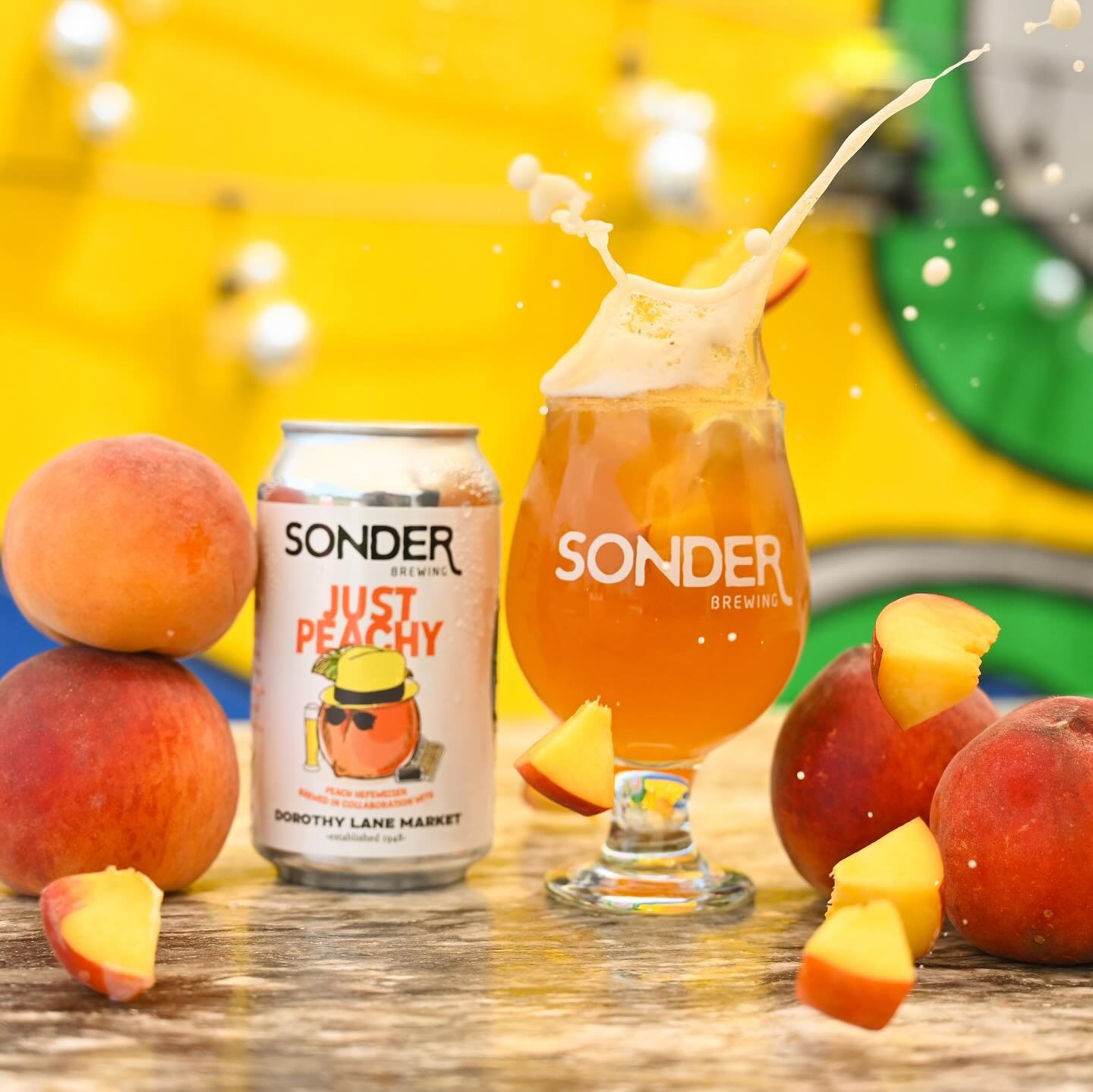 Peaches come from a can. And a keg. And a glass. Just Peachy, our collab beer with our soon-to-be neighbors @dorothylanemarket releases in our taprooms today in package and draft and will soon be available exclusively at DLM. 
&bull;
Love peaches? Sa
