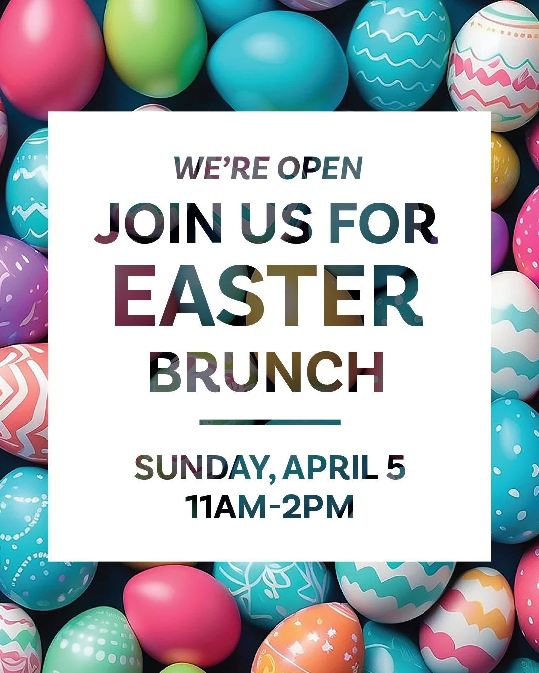 We&rsquo;re open on Easter. No yolk!

Hop on over for brunch from 11AM&ndash;2PM, then hang for beers, bites, and good times.