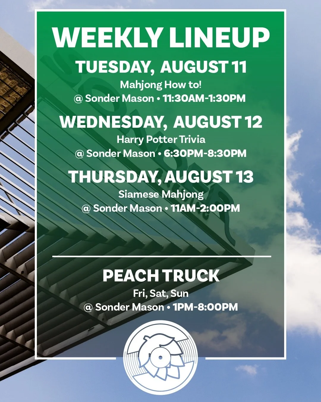 A lot going on this week!

#sonderbrewing #sonder #weeklylineup #events