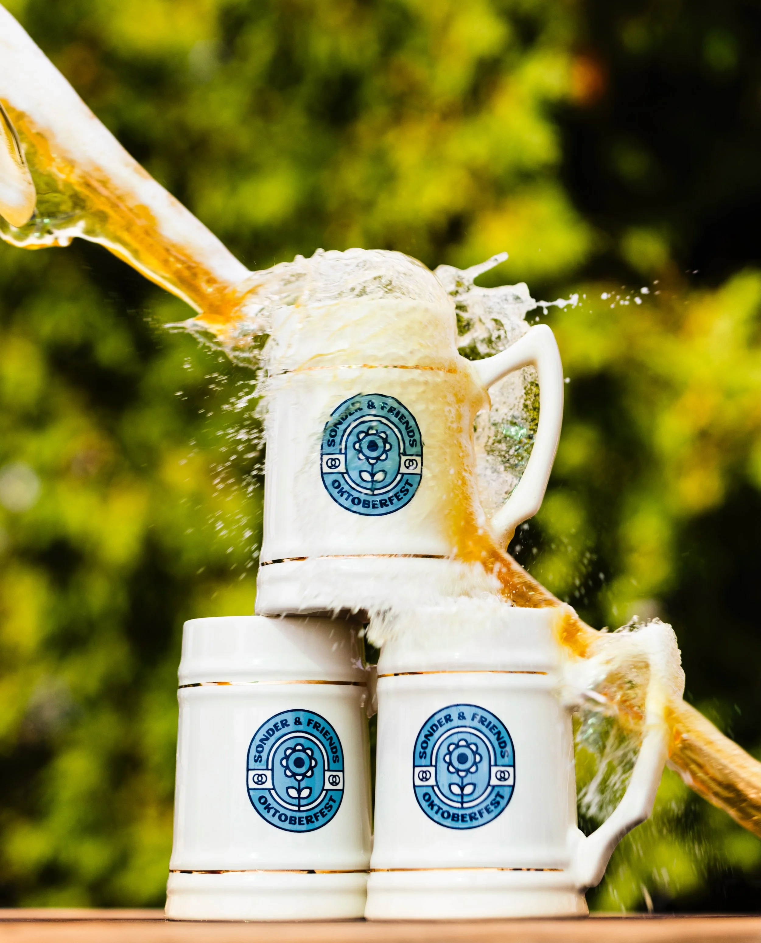 Grab your stein and get to holding! Our Oktoberfest steins are available for purchase at $20 on their own or $25 with your first beer. At 23oz, your stein can be refilled all day at regular pint prices &mdash; giving you extra ounces per pour all day