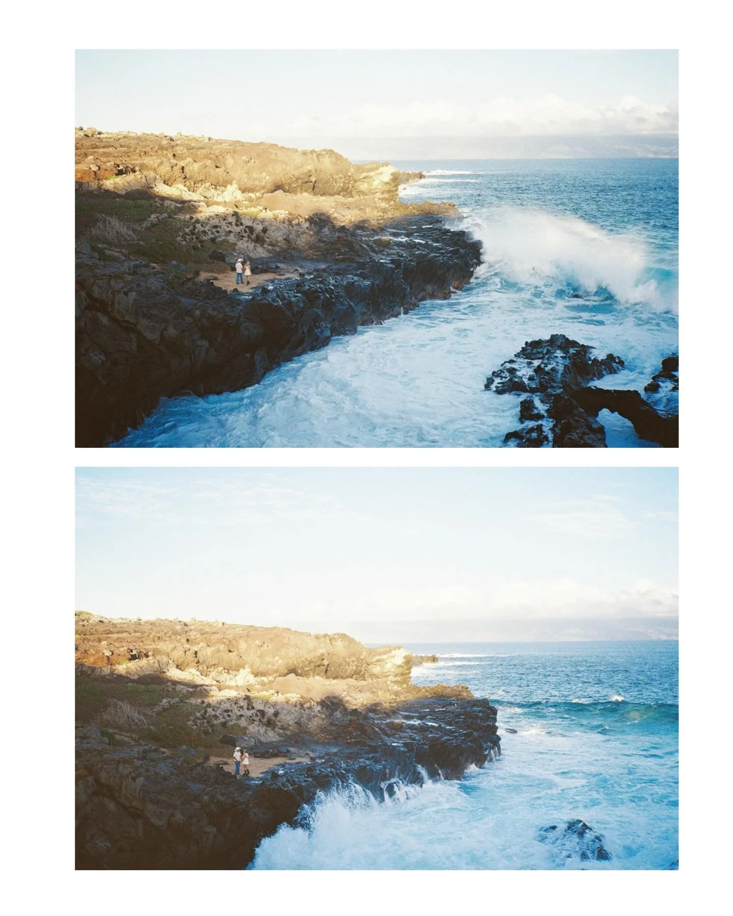 Just them, the coastline, and so much love 🤍
Congratulations C + B 💍 
&bull;&bull;&bull;&bull;&bull;
.
.
.
.
.
.
.
.
.
.

.
#mauiengagement #mauiphotographer #shootmorefilm 
#35mmfilm #mauicouplesphotographer
