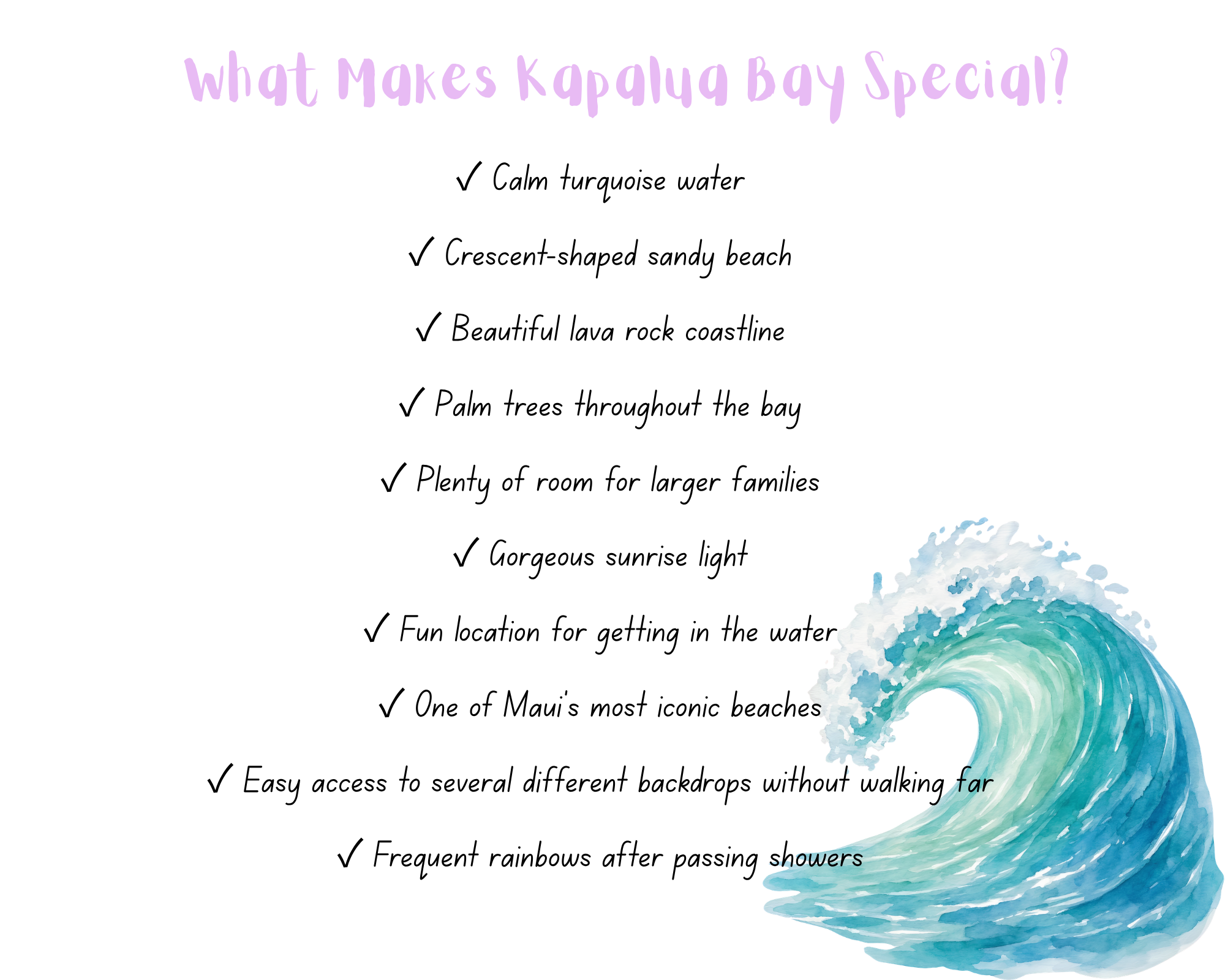 A detailed list of what makes Kapalua Bay such a gorgeous location for Maui photoshoots.