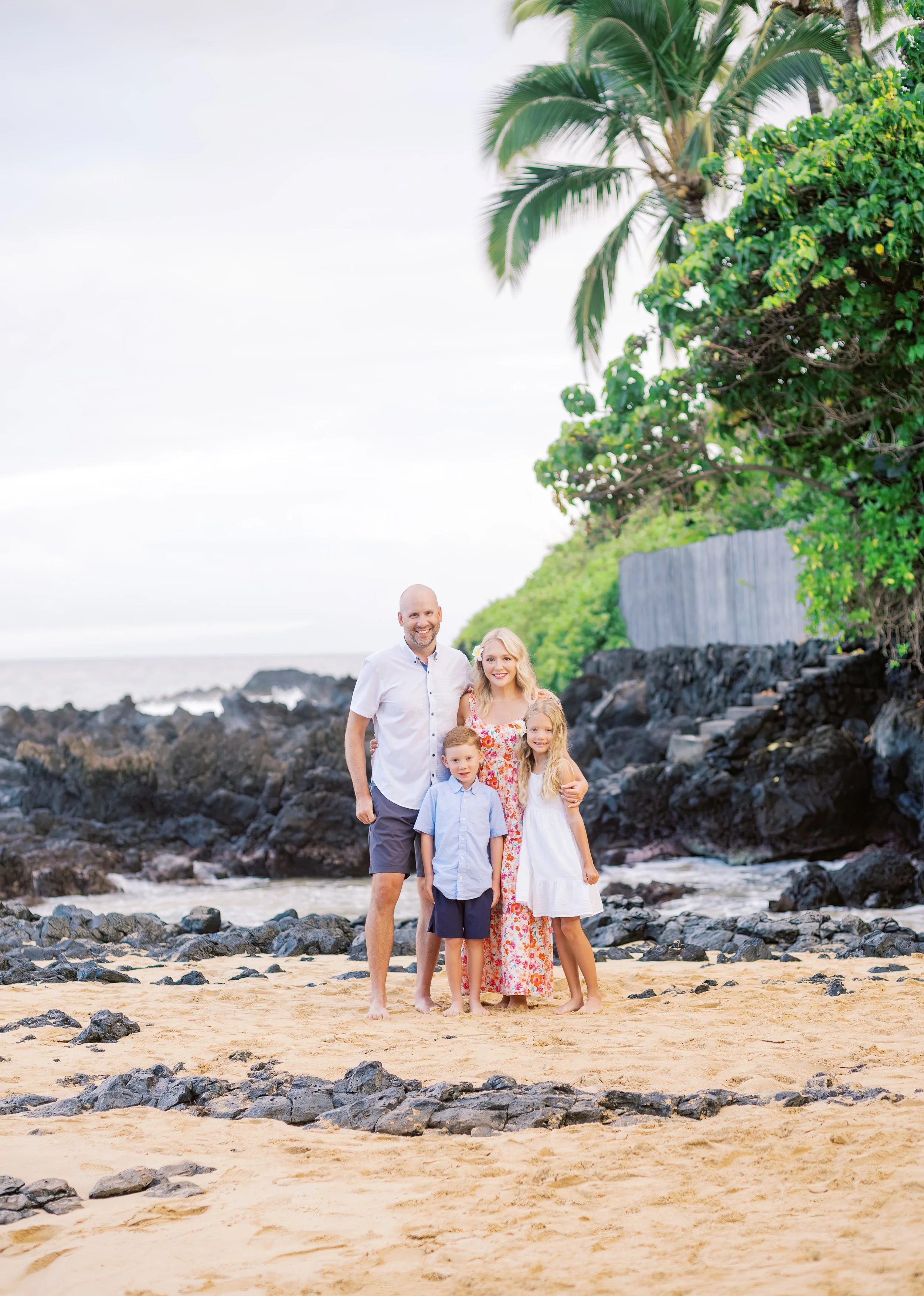 Candid family moment photographed at Makena Cove Maui