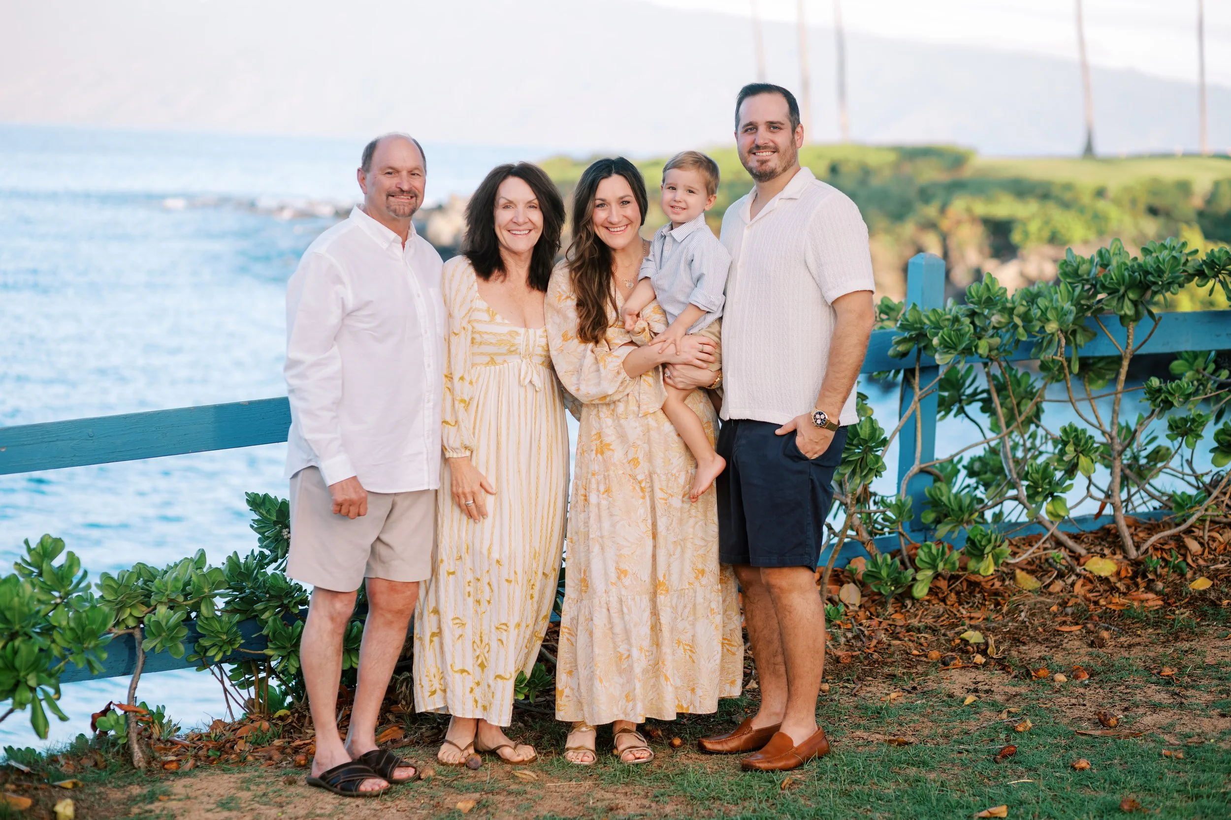 A beautiful pastel morning family photoshoot at Kapalua Bay on Maui, Hawaii.
