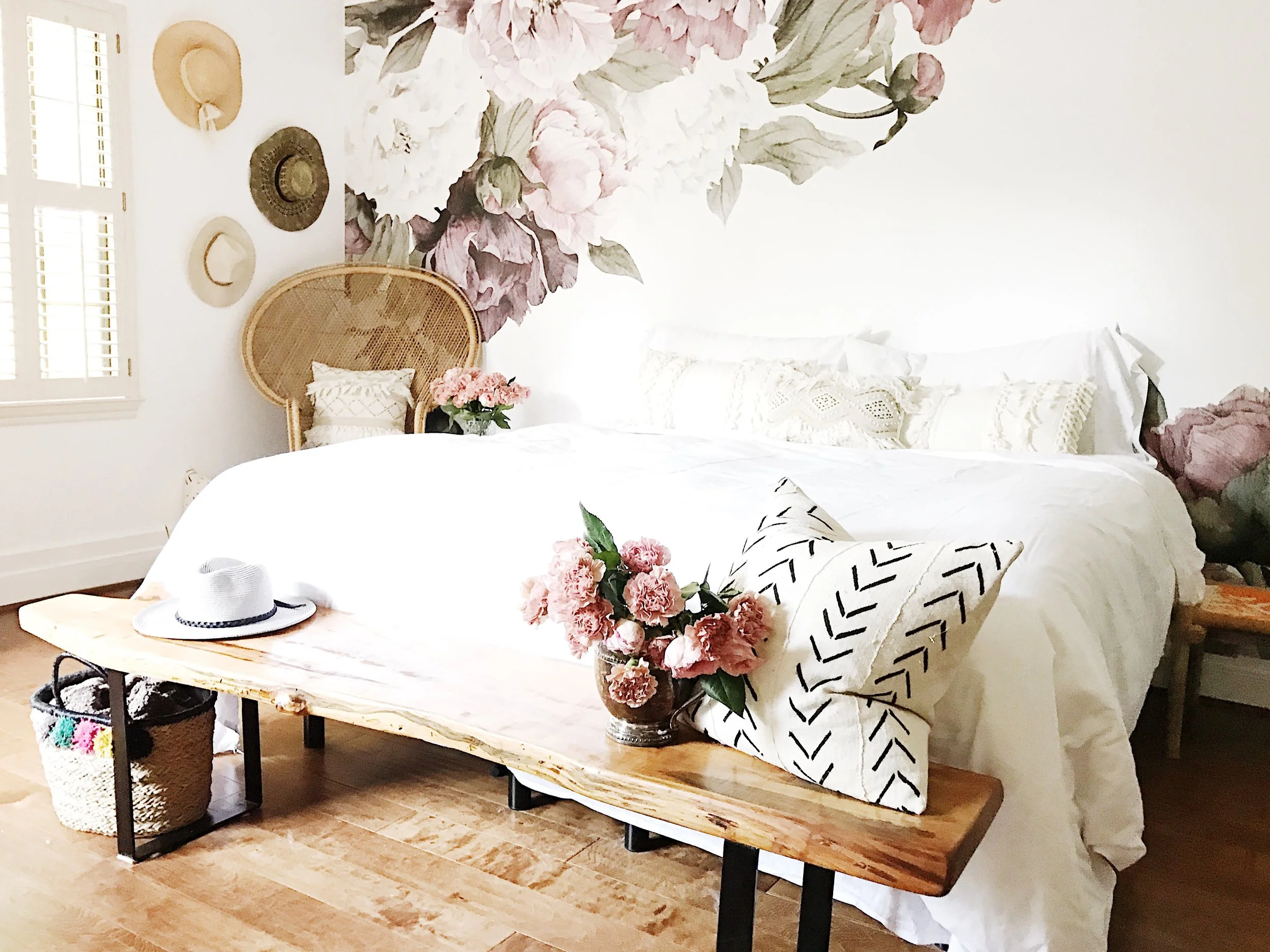 Boho Master Bedroom Reveal with the Perfect Wainscott Oxford Weave