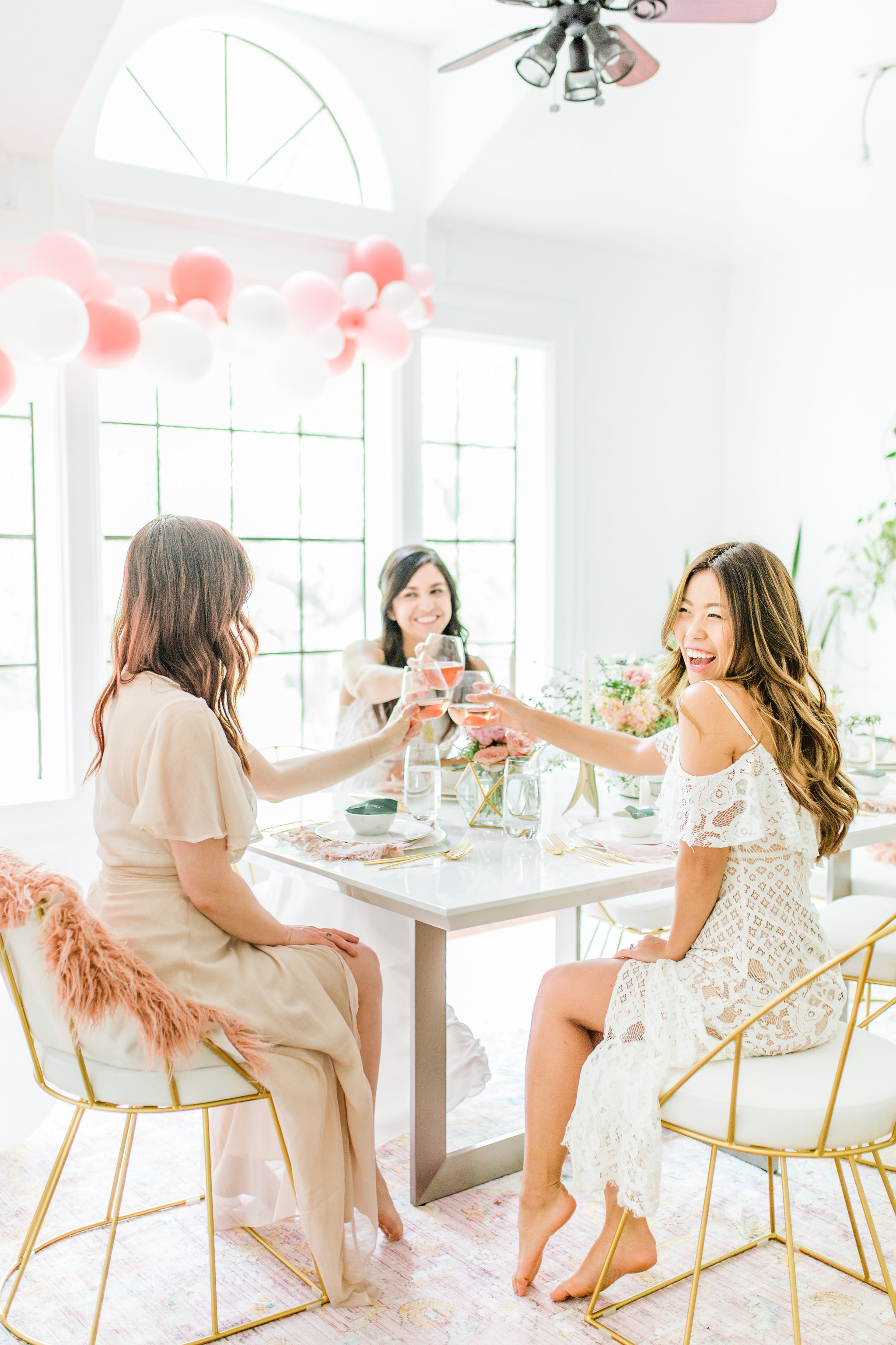 Olivia and Oliver Gold, Blush and Greenry Plants Gilded Garden Styled Bridal Shower Brunch with Bed Bath Beyond bridal shower ideas with pink ballons Joyfullygreen.jpg