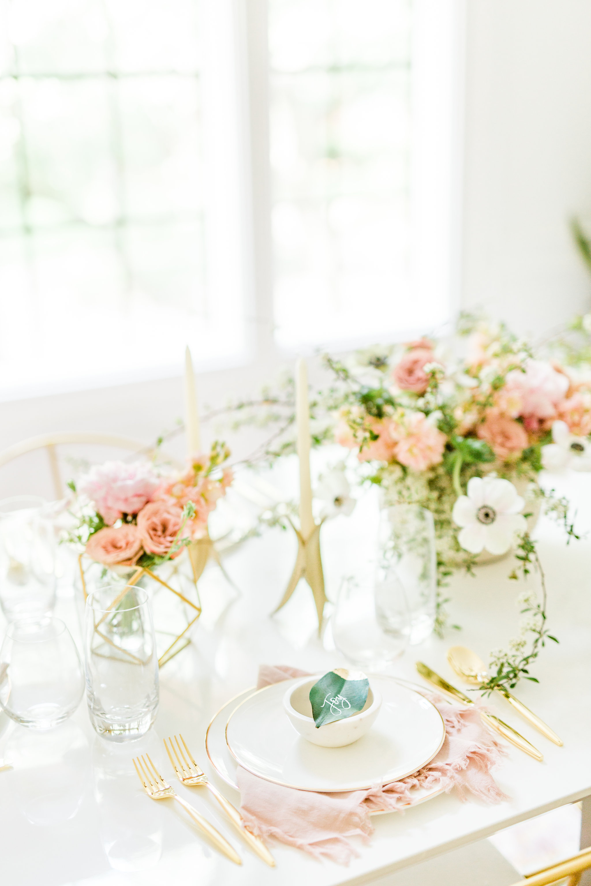 gold and blush themed wedding bridal shower