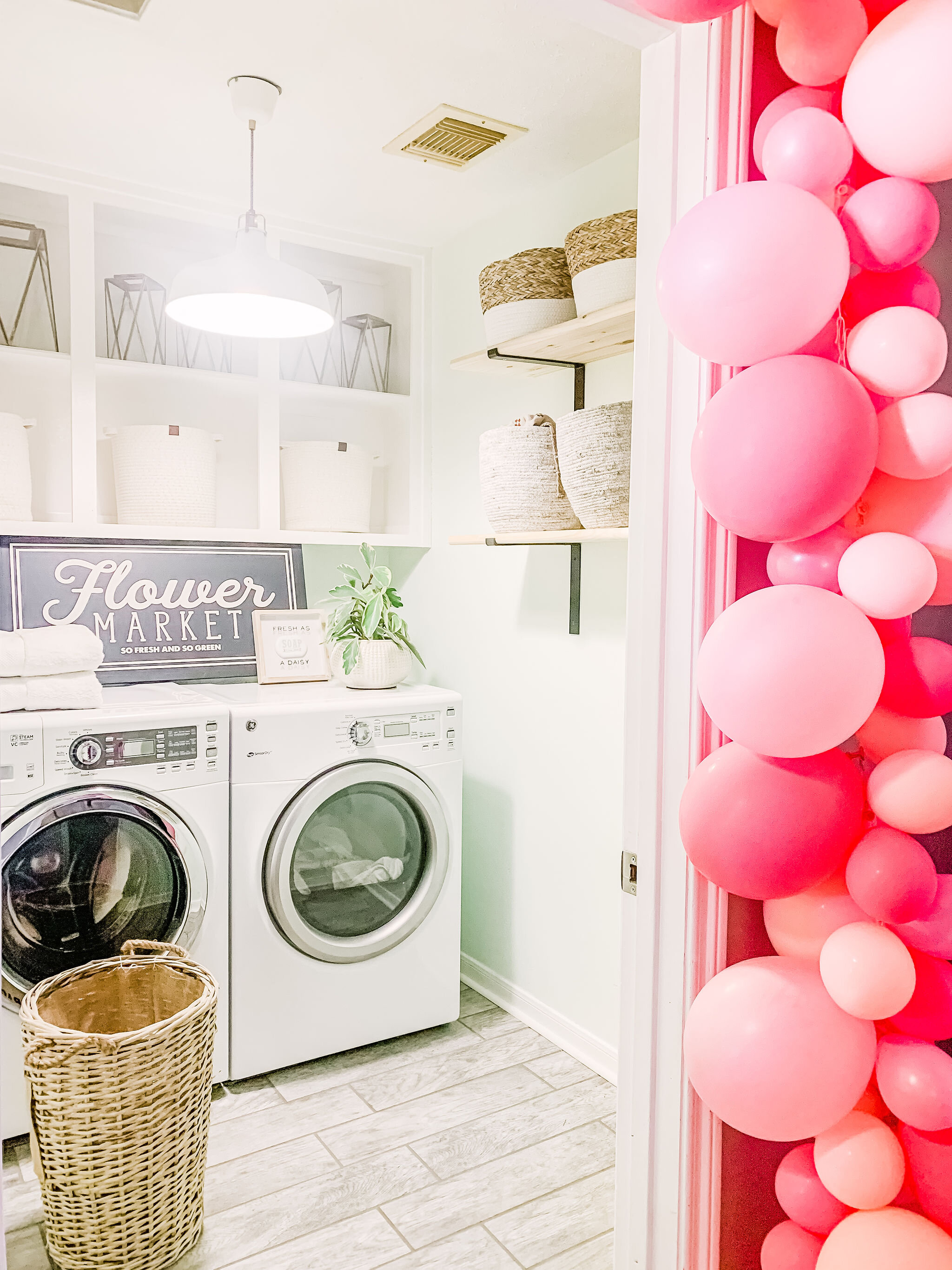 Laundry Room Makeover on a Budget plus DIY Storage Shelves