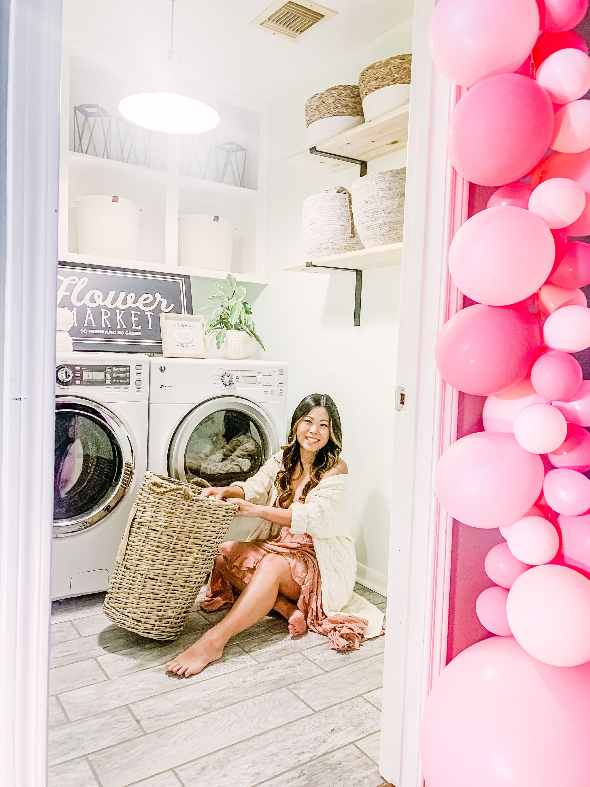 Laundry Room Makeover on a Budget plus DIY Storage Shelves