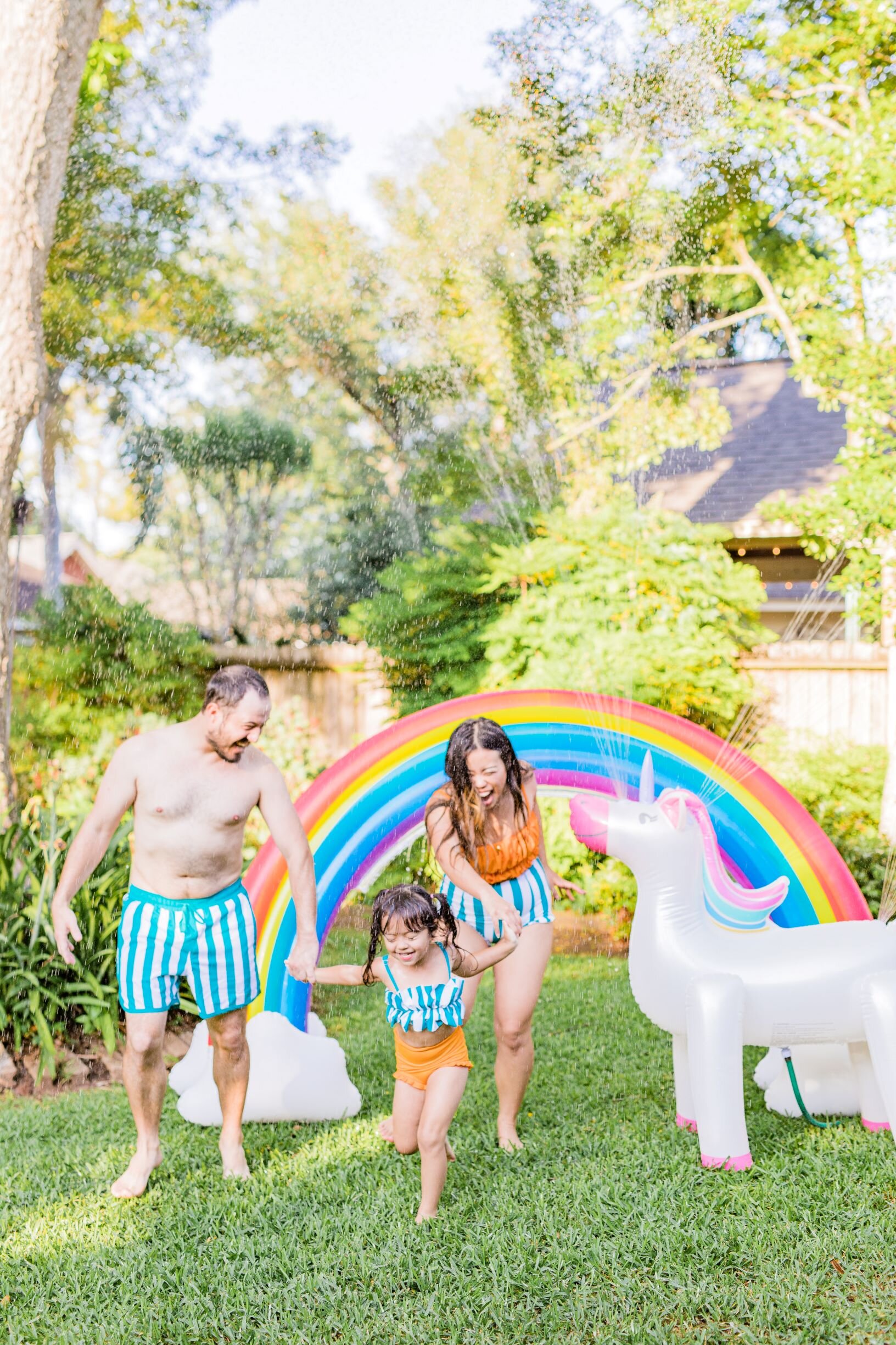Summer Rainbow Kid Styled Backyard Splash Bash Rainbow Unicorn Sprinkler
