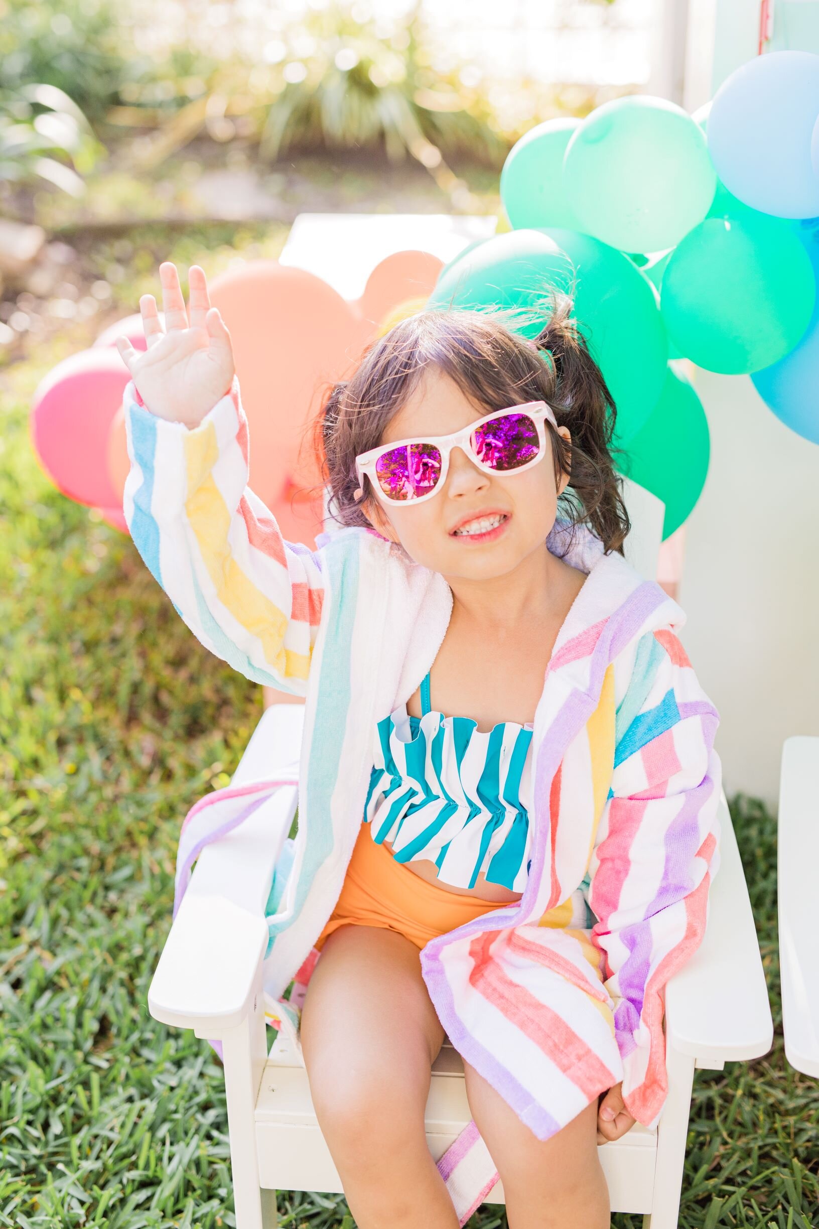 Summer Rainbow Kid Styled Backyard Bash Pretend Playhouse Cool Sunglasses