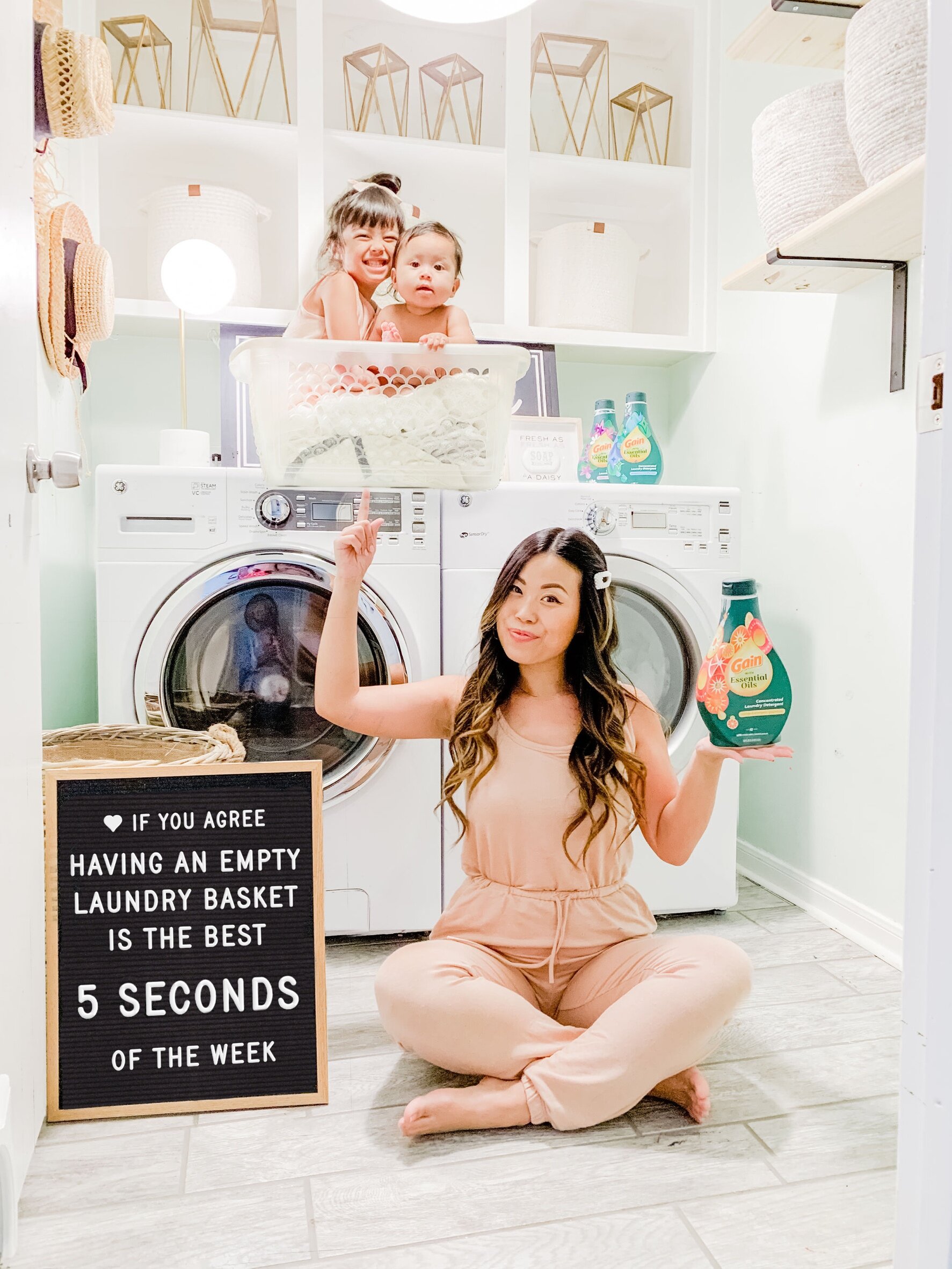 Letterboard Mom Gain Citrus Essential Oil Laundry Detergent Clean Laundry Kids Basket Utility Room