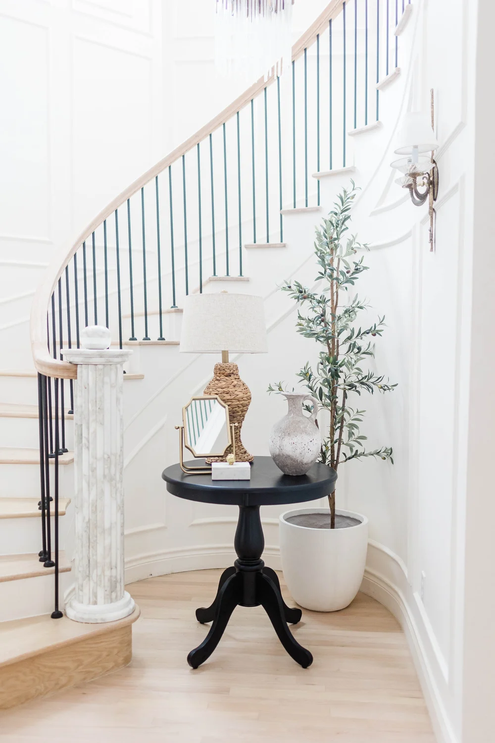 home depot entryway remodel home renovation anthropologie mirror dupe bold entryway olive tree decor