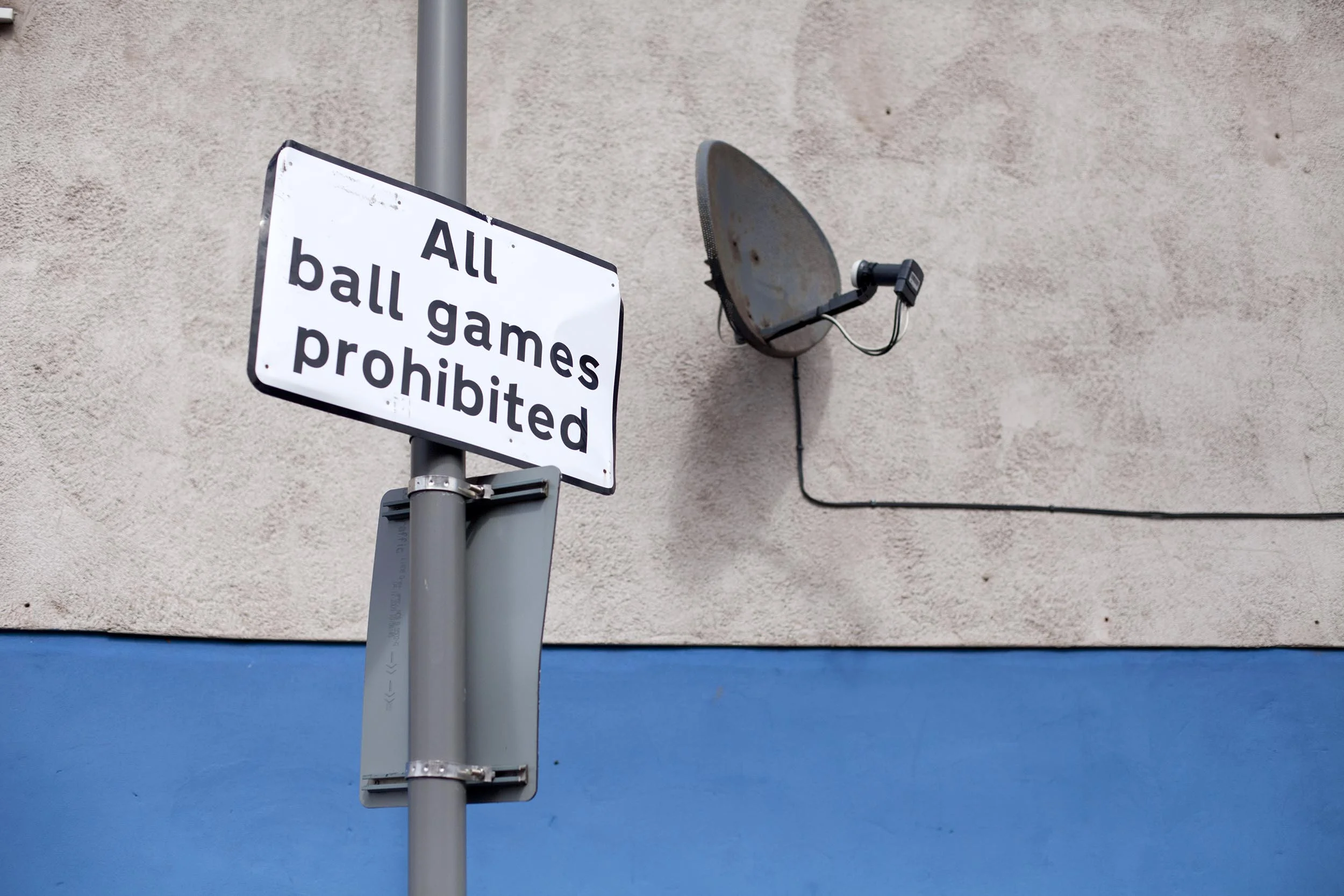 No ball games sign near Goodison Park, Liverpool - Documentary Photography
