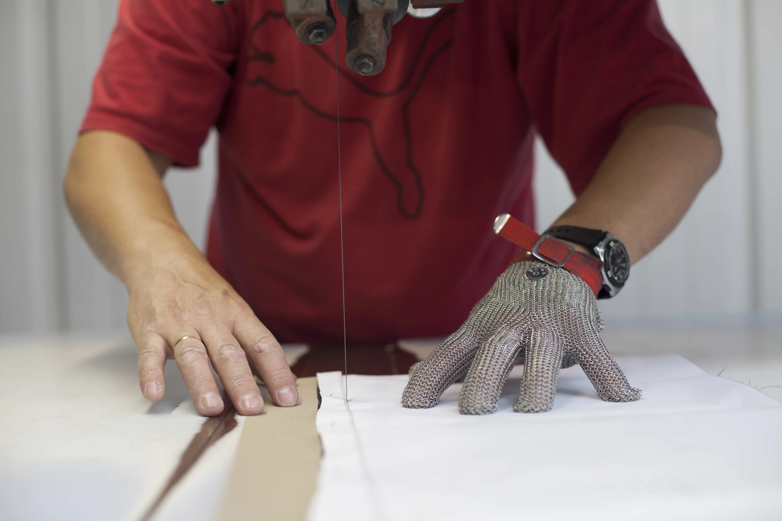  A documentary photograph of work taking place at the Cookson Clegg factory, Lancashire.  Part of a commercial photography commission for Finisterre 