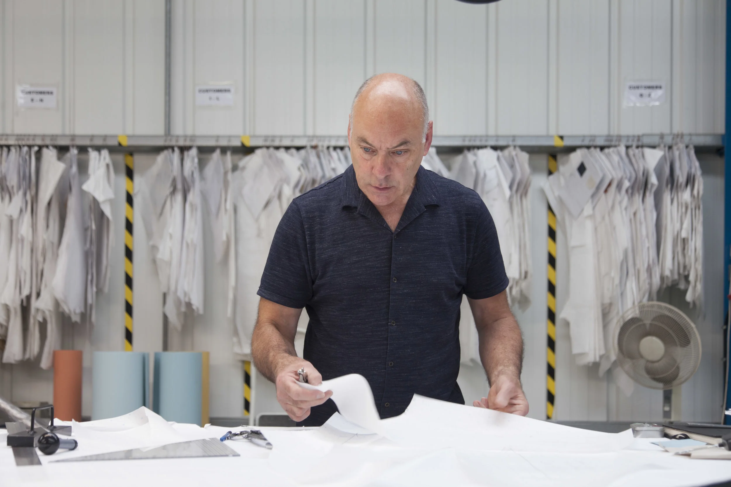  A documentary photograph of work taking place at the Cookson Clegg factory, Lancashire.  Part of a commercial photography commission for Finisterre 