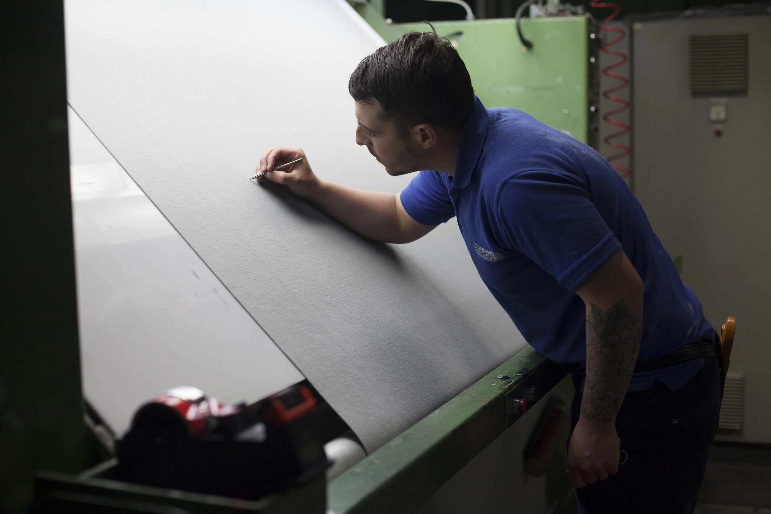  A documentary photograph of work taking place at the Cookson Clegg factory, Lancashire.  Part of a commercial photography commission for Finisterre 