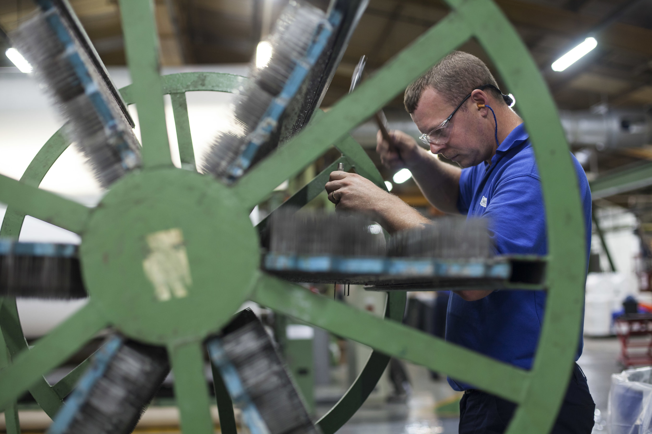  A documentary photograph of work taking place at the Cookson Clegg factory, Lancashire.  Part of a commercial photography commission for Finisterre 