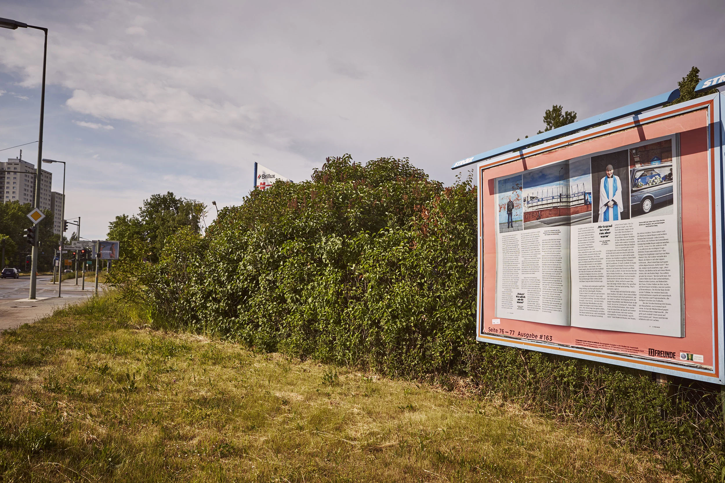  A photograph of my photography used as billboards in Berlin during the Champions League final. Part of a documentary photography series for 11 Freunde 