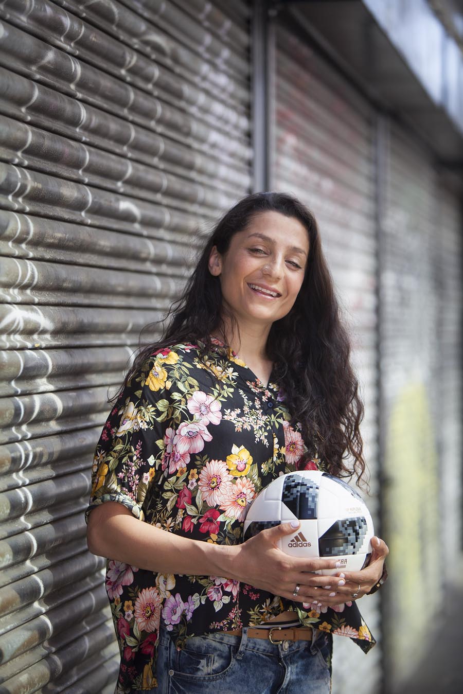  A portrait photograph of footballer Nadia Nadim.   Photographed for Scandinavian Airlines 