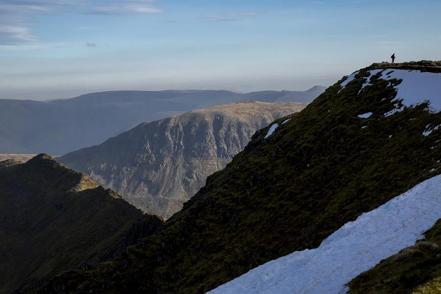 A photograph taken from the slopes of Helvellyn, Lake District, Cumbria, England