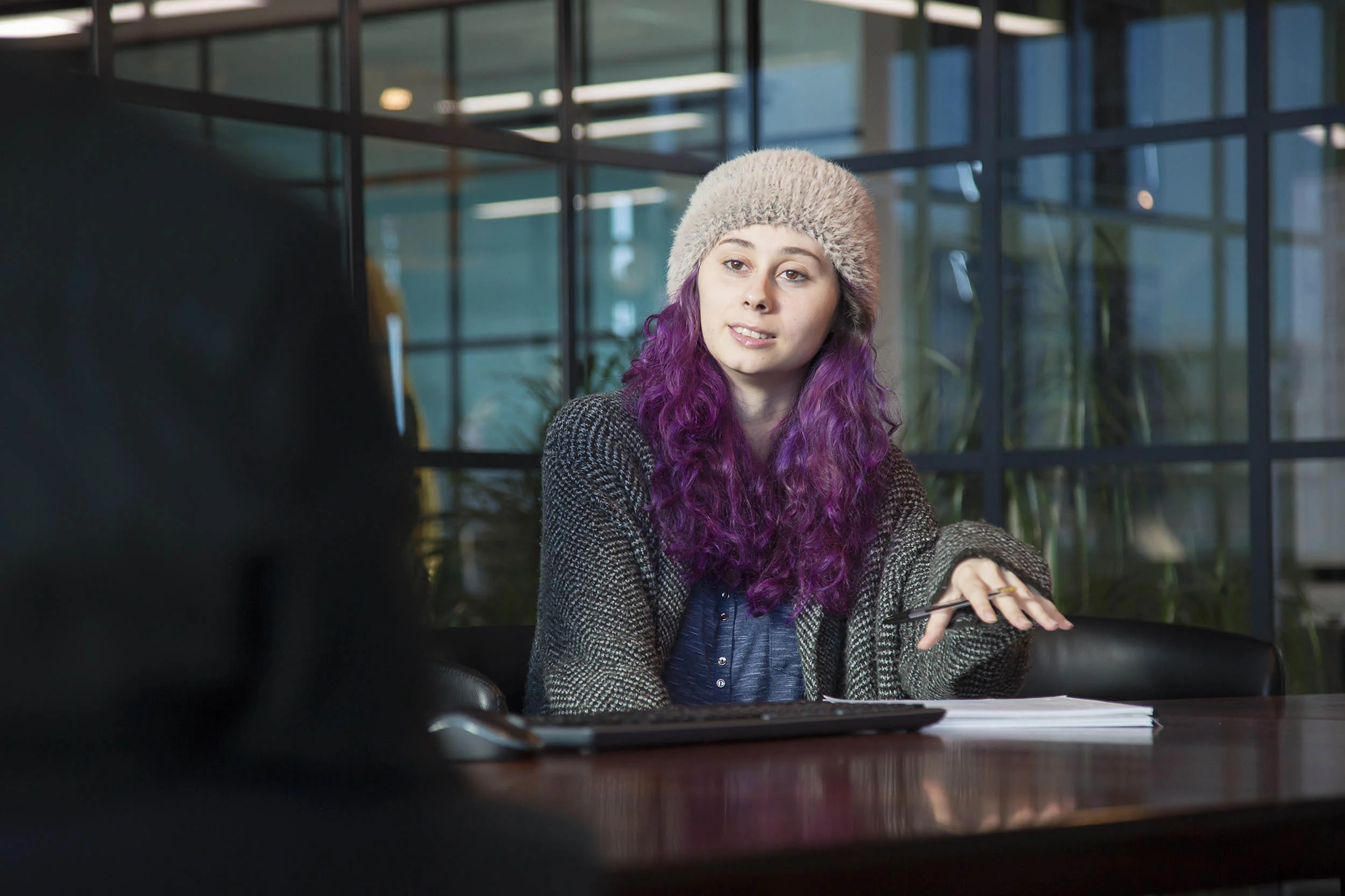 A documentary photograph taken in the offices Cubic Motion, Manchester. Part of a documentary and portrait photography series for their new website