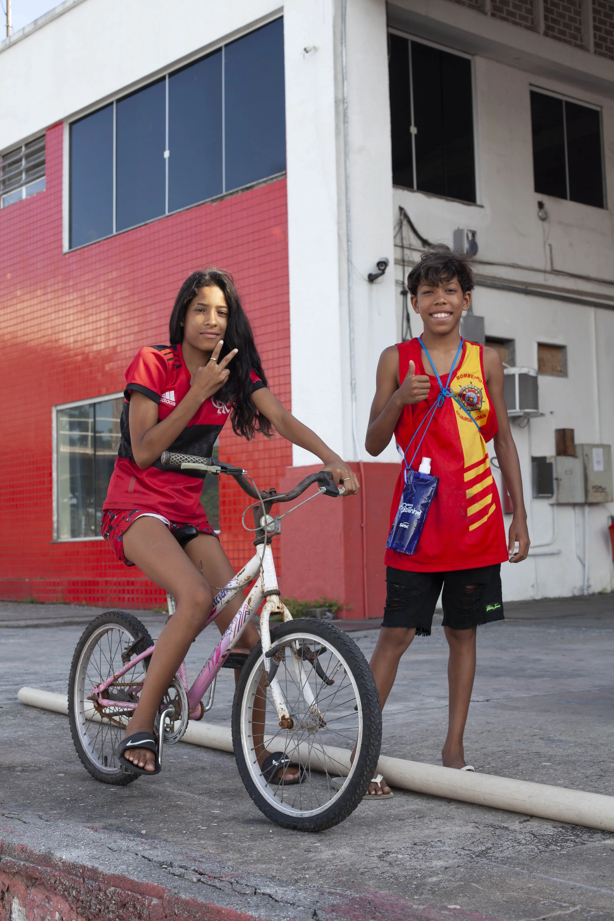  A documentary travel photograph taken of Junior volunteers at Corpo de Bombeiros Militar, Botafogo, Rio de Janeiro, Brazil 