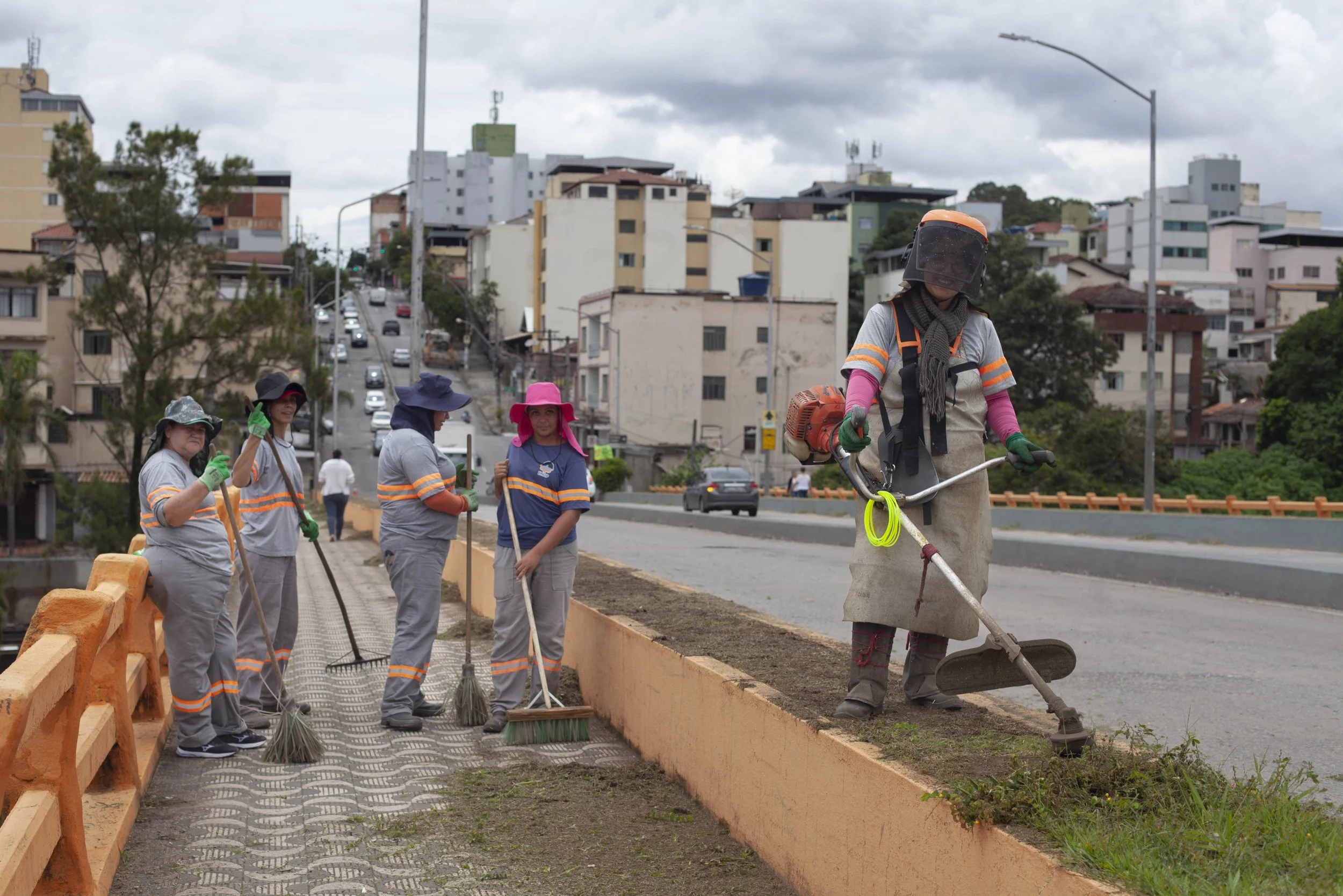  A documentary travel photograph taken of Female city maintenance workers Divinopolis, Minas Gerais, Brazil 