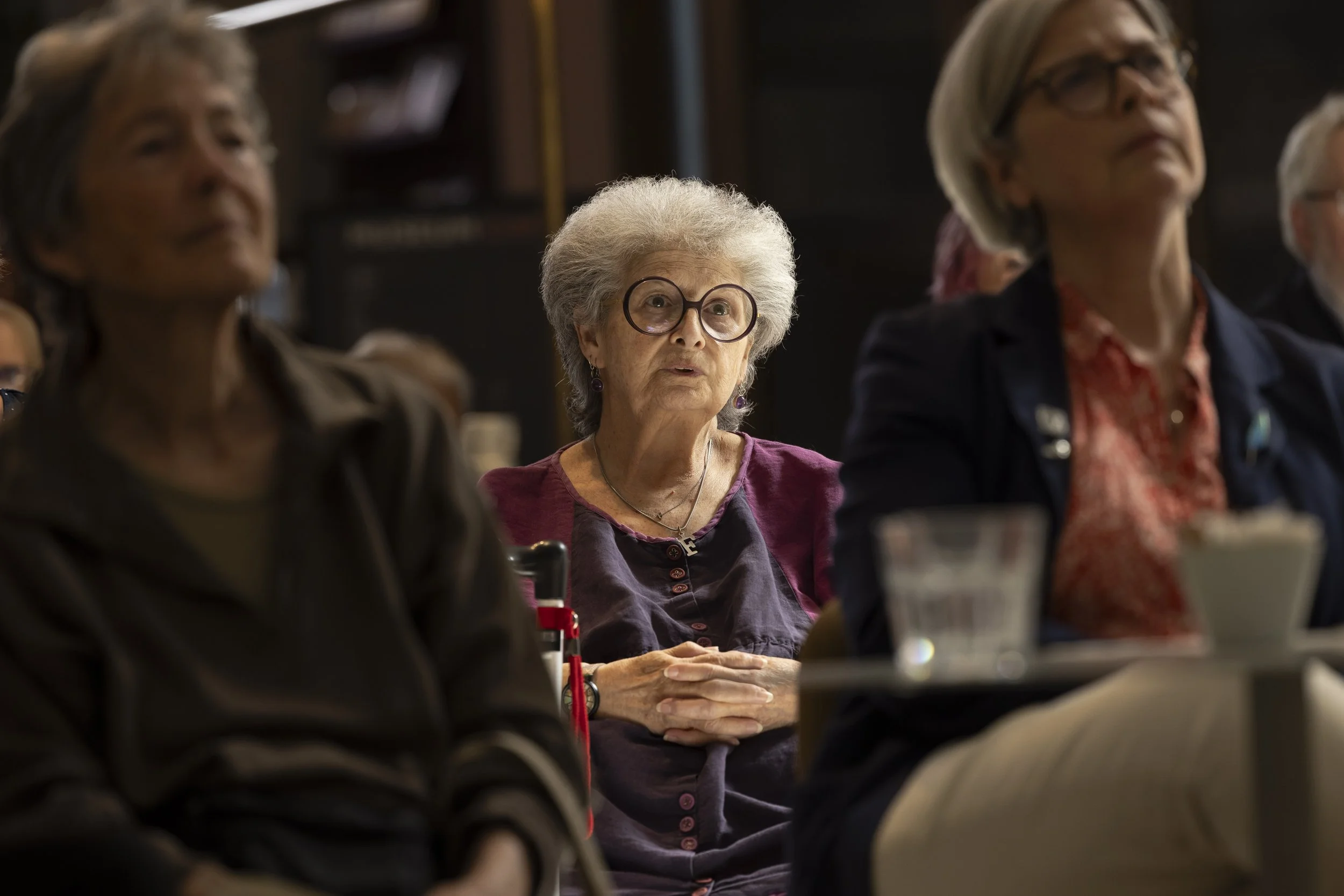  Elderly woman watching a presentation during  Elder and Wiser , an event celebrating mature visitors at Manchester Museum.   