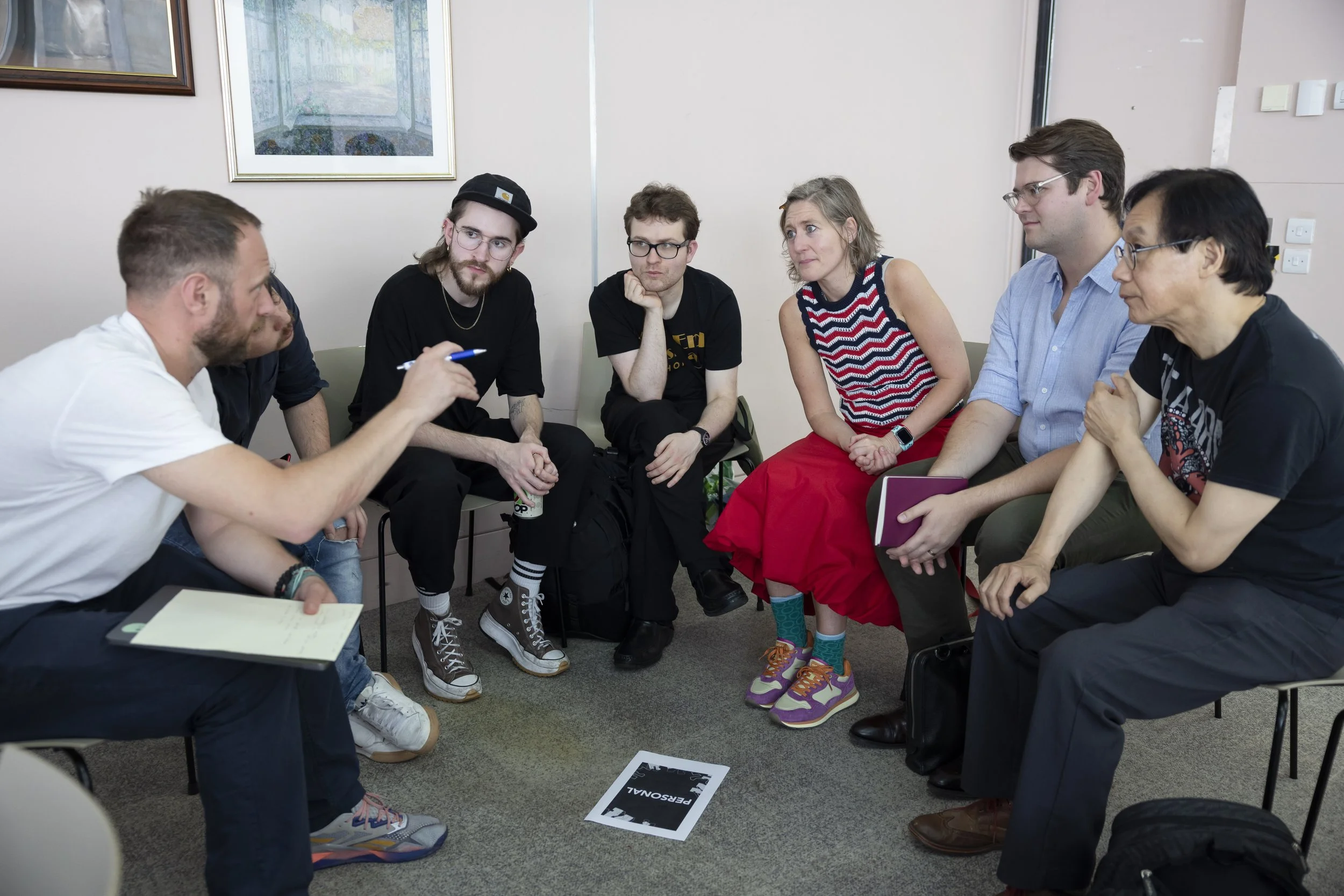 Members of Manchester Artist Teachers Collective discuss work at Manchester Art Gallery