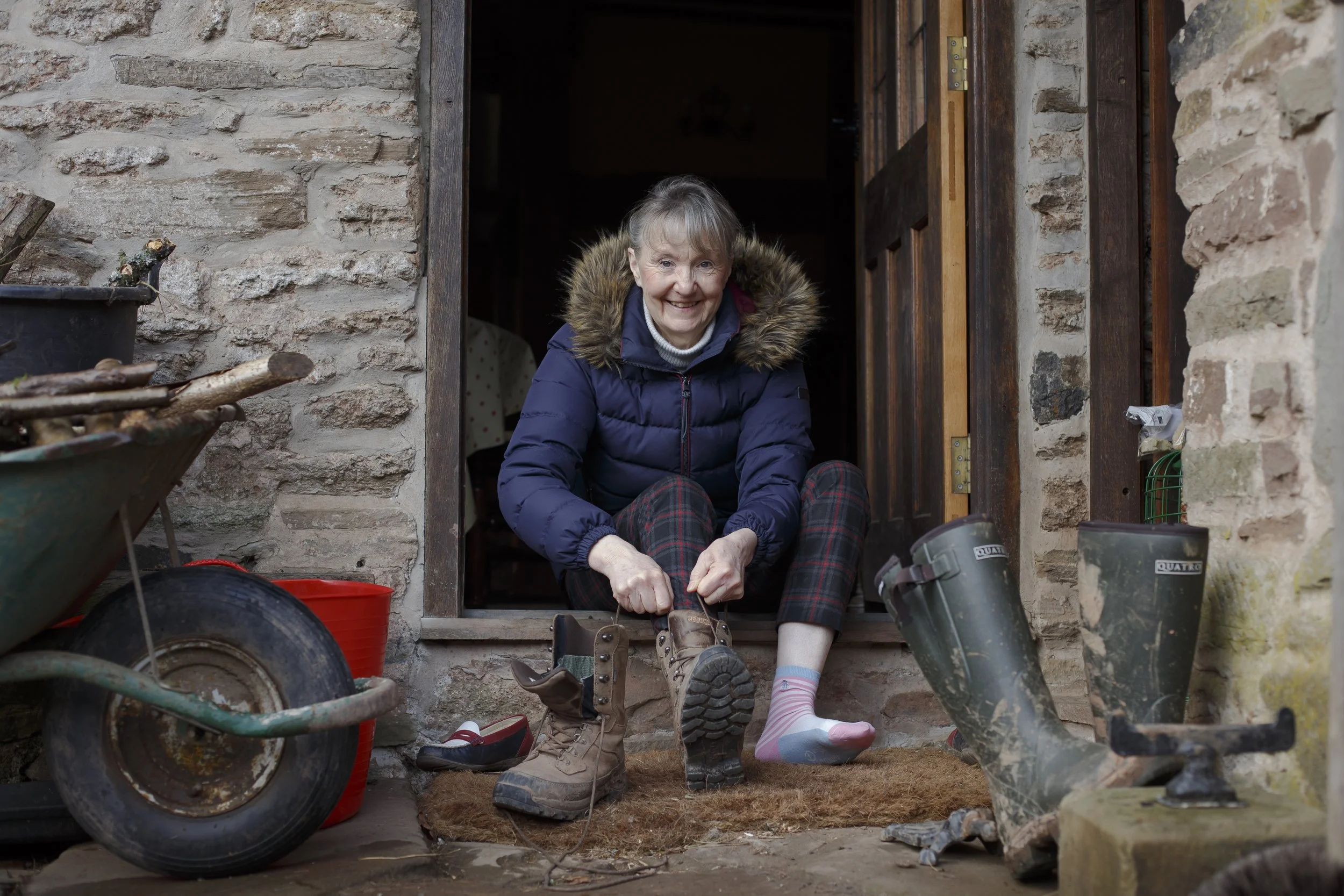 Portrait of Sue Steer photographed for a magazine feature, editorial portrait.