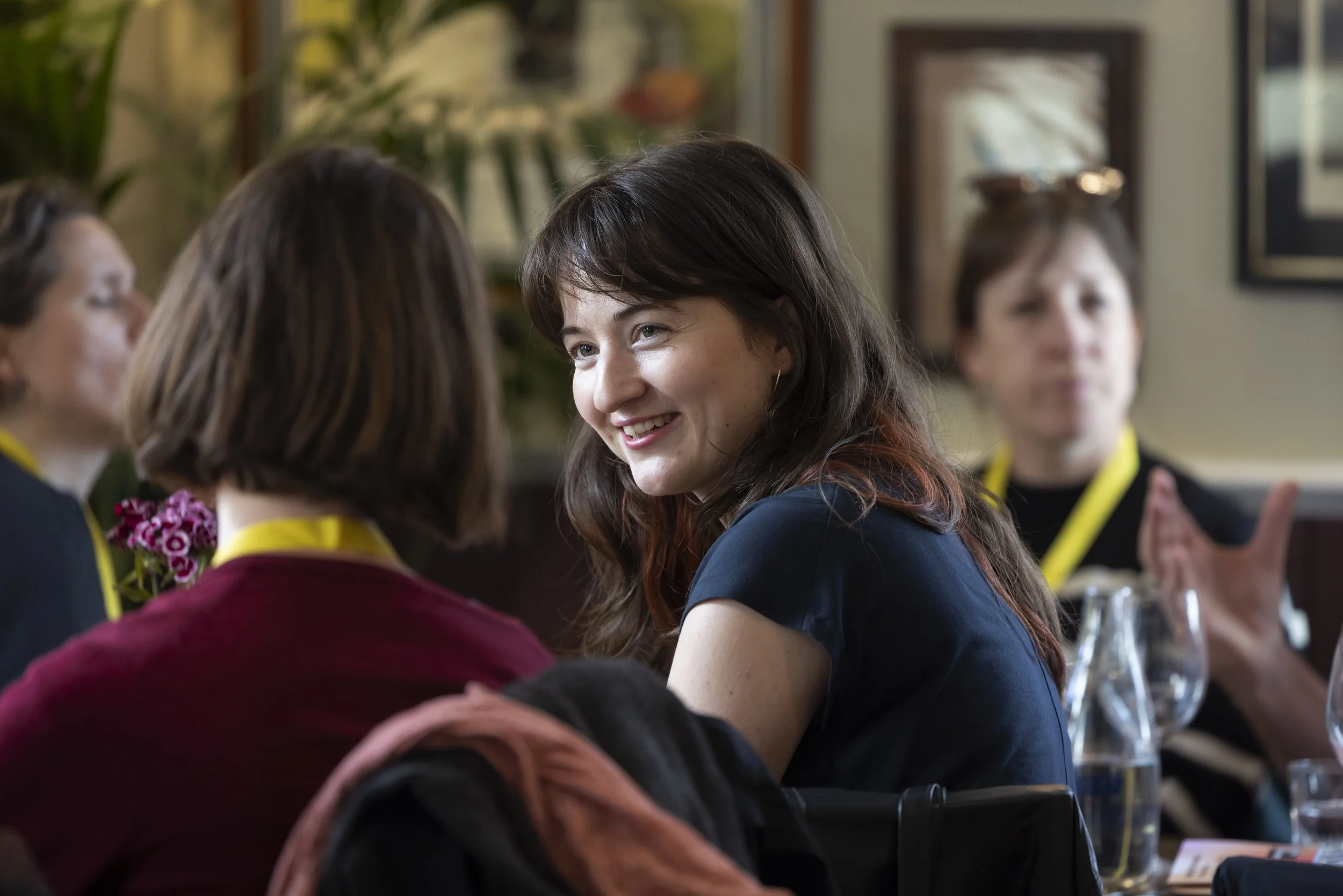 A delegate at an evening event for Ubermorgen in Manchester in the Wharf pub
