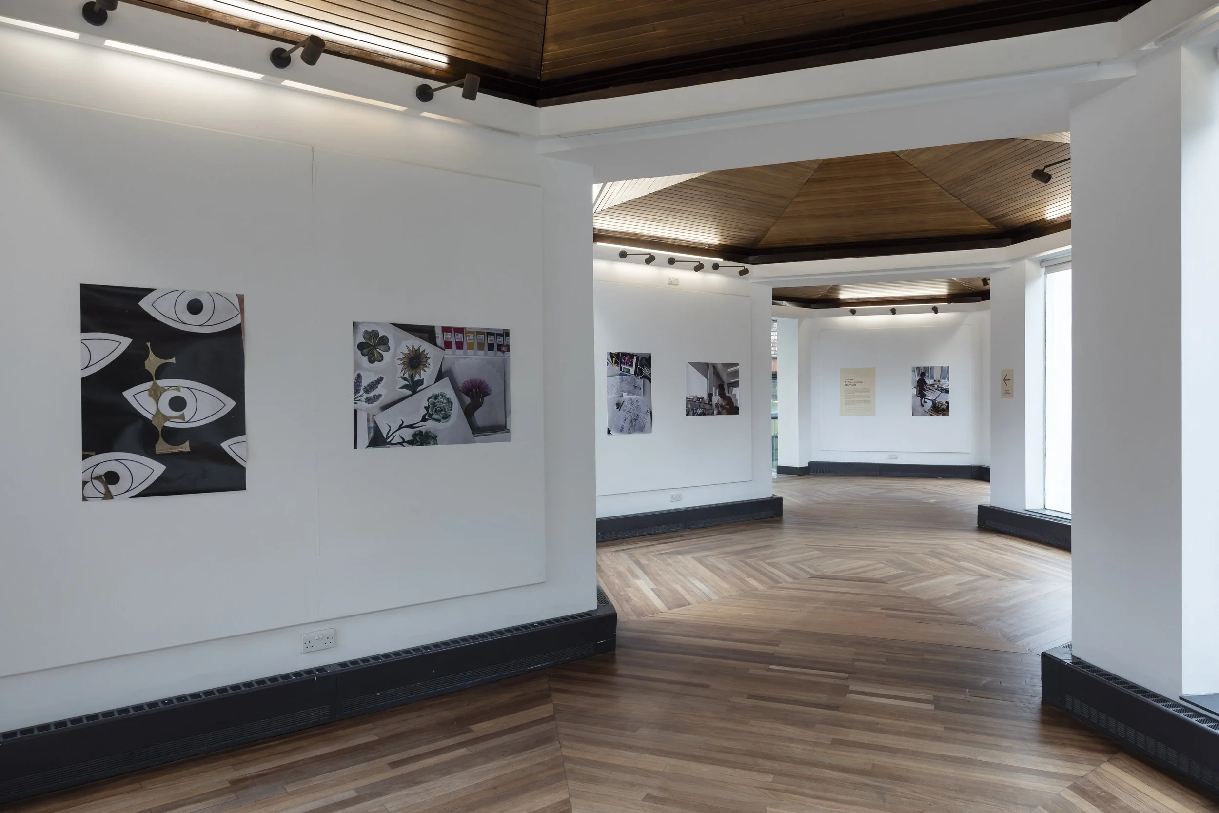A display of contemporary artworks in the Link Gallery at Manchester Metropolitan University's postgraduate degree show, More to Come.