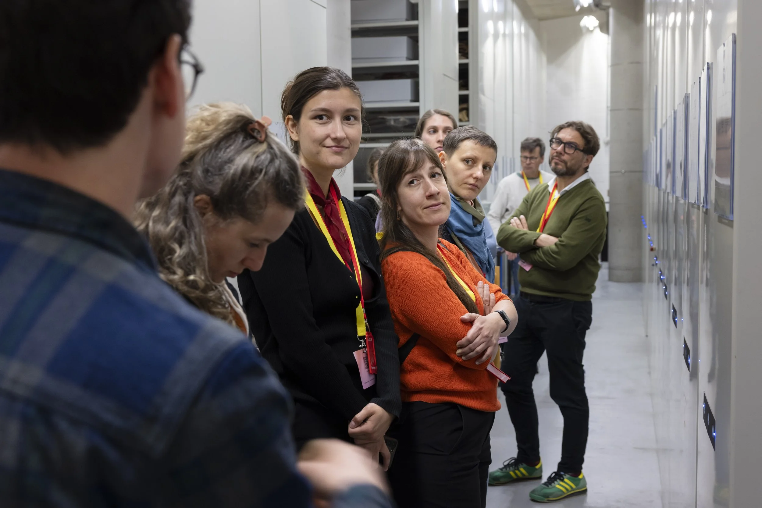 Ubermorgen delegates explore the archive of Manchester Central Library