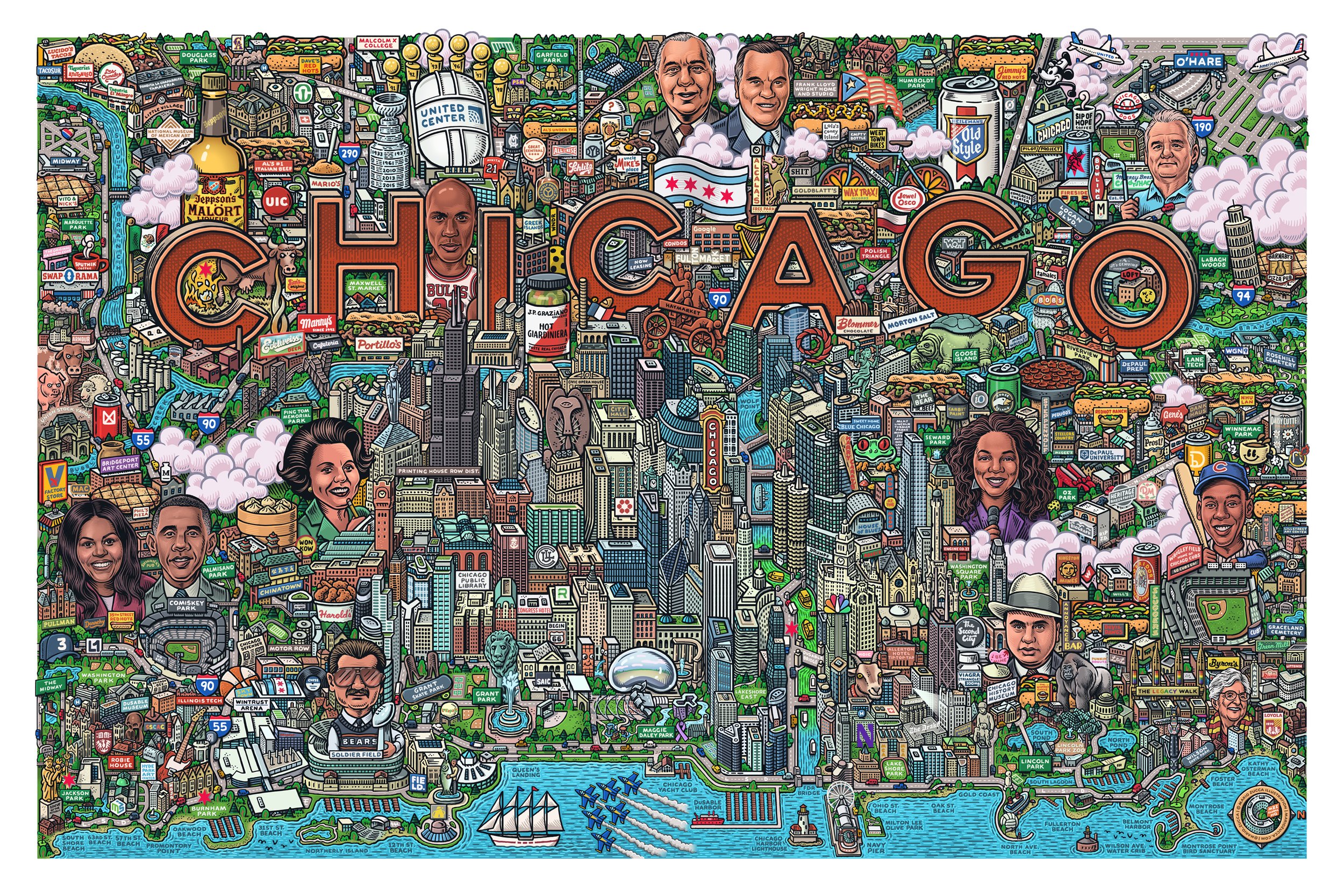 Chicago Map by Mario Zucca