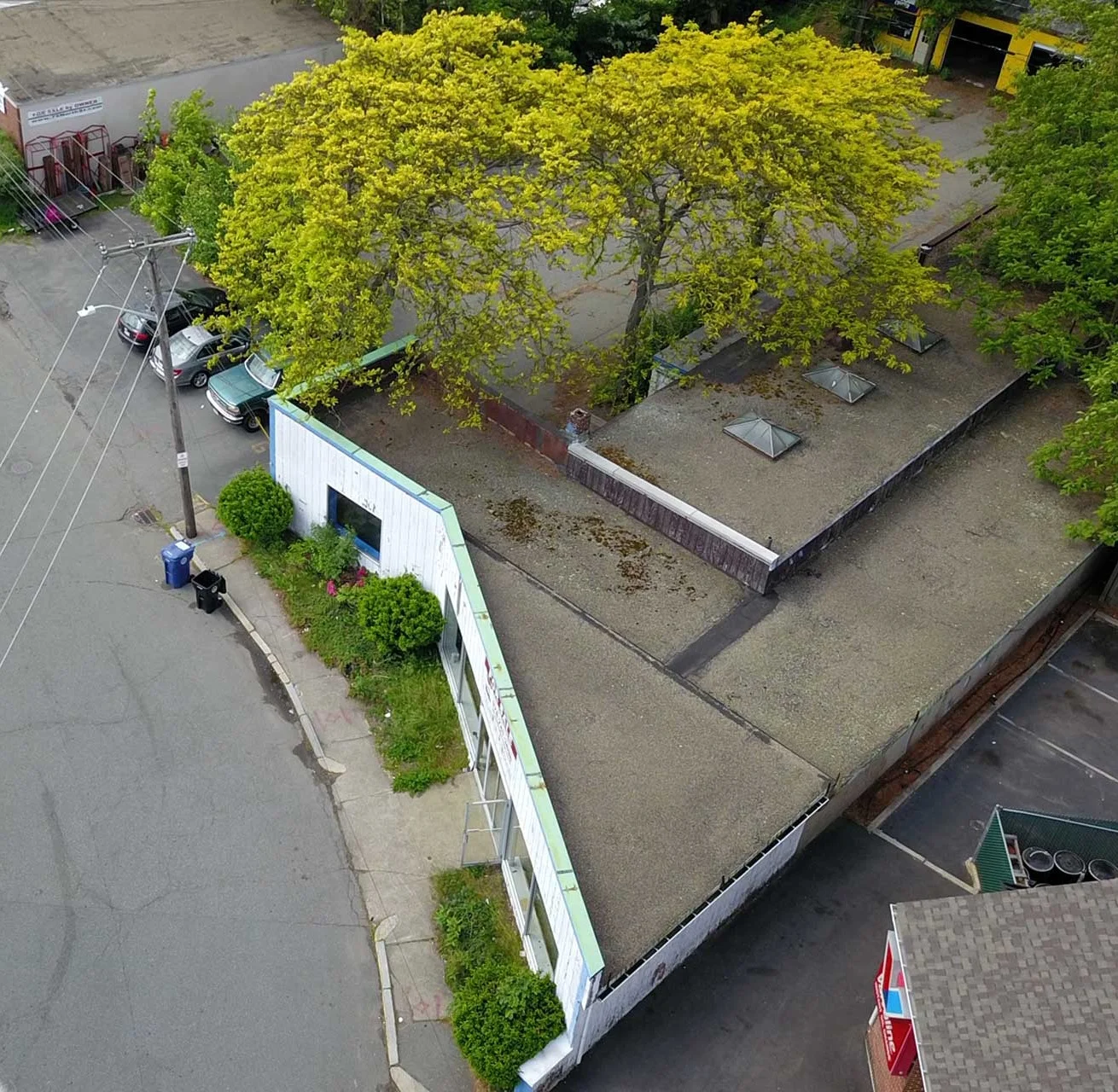 View from above reveals unique shape of building